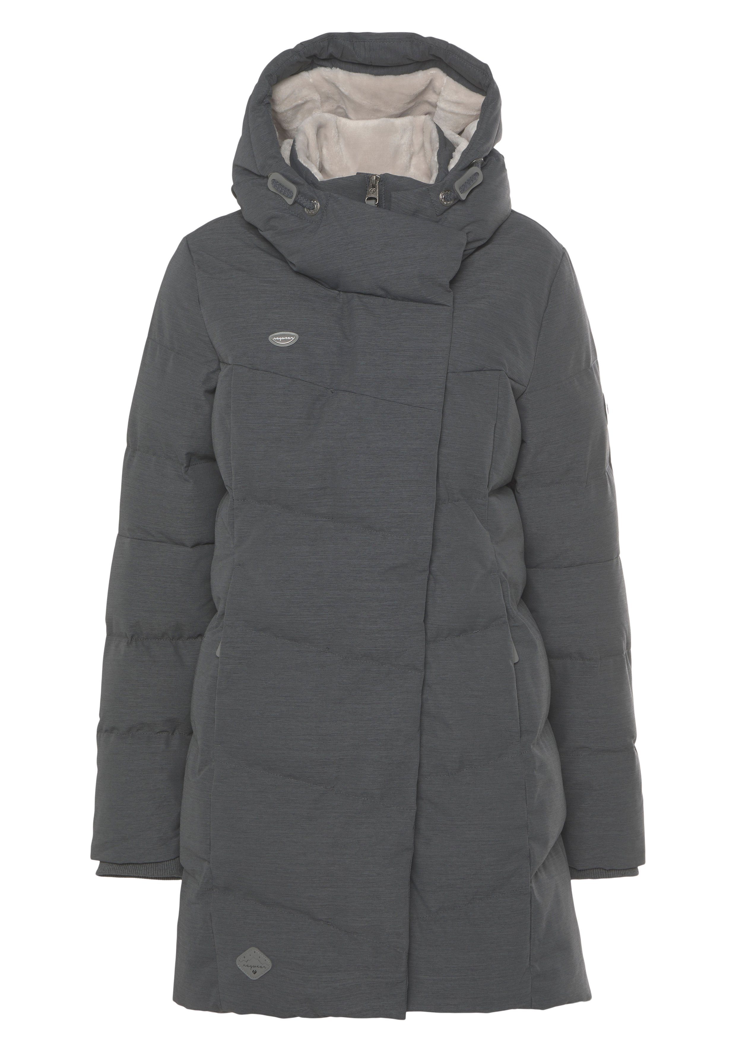 Kapuze Steppjacke Ragwear gesteppter stylischer, mit Winterparka GREY PAVLINNA O