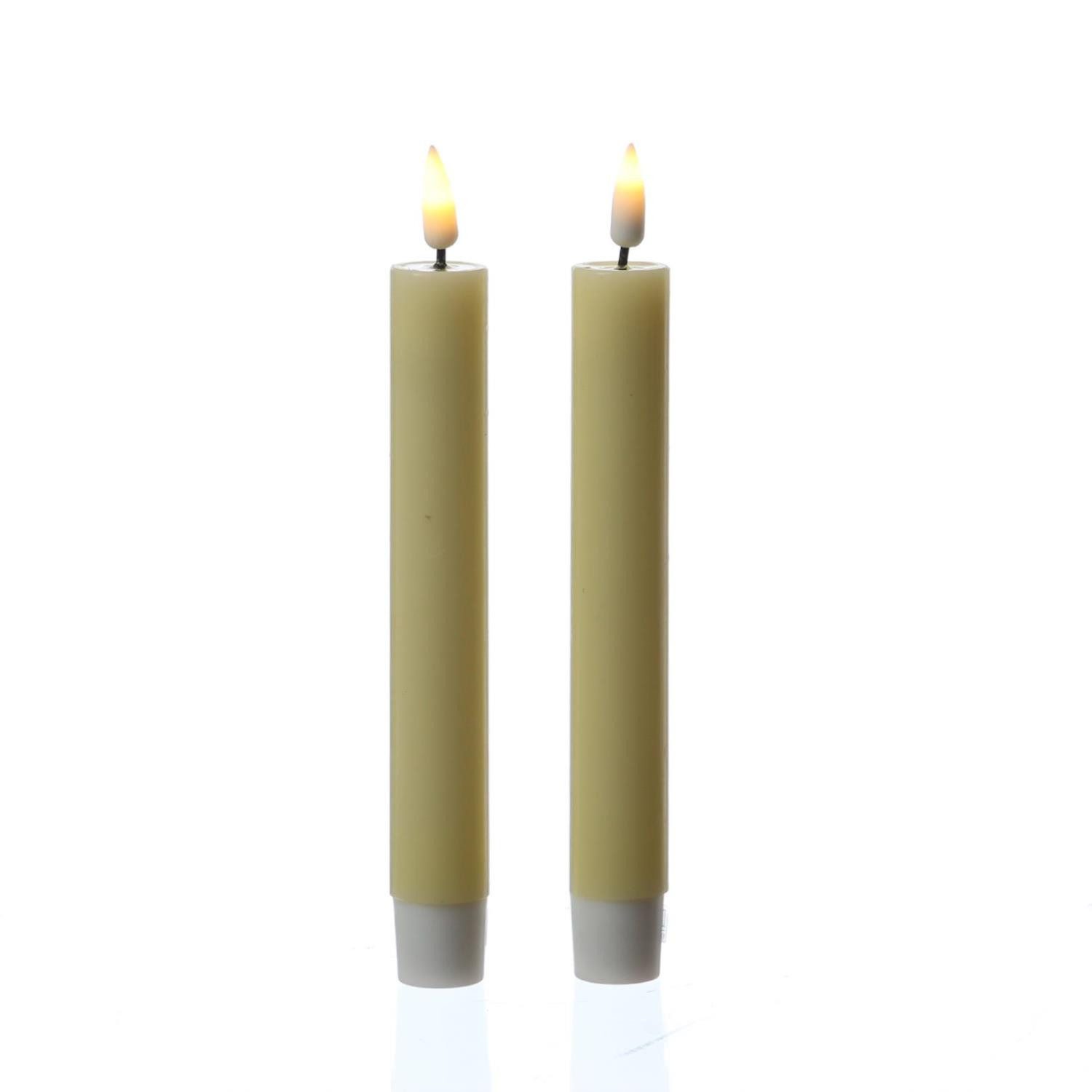 Deluxe Homeart LED-Kerze LED Stabkerzen Mia Tafelkerzen Echtwachs flackernd günstig online kaufen