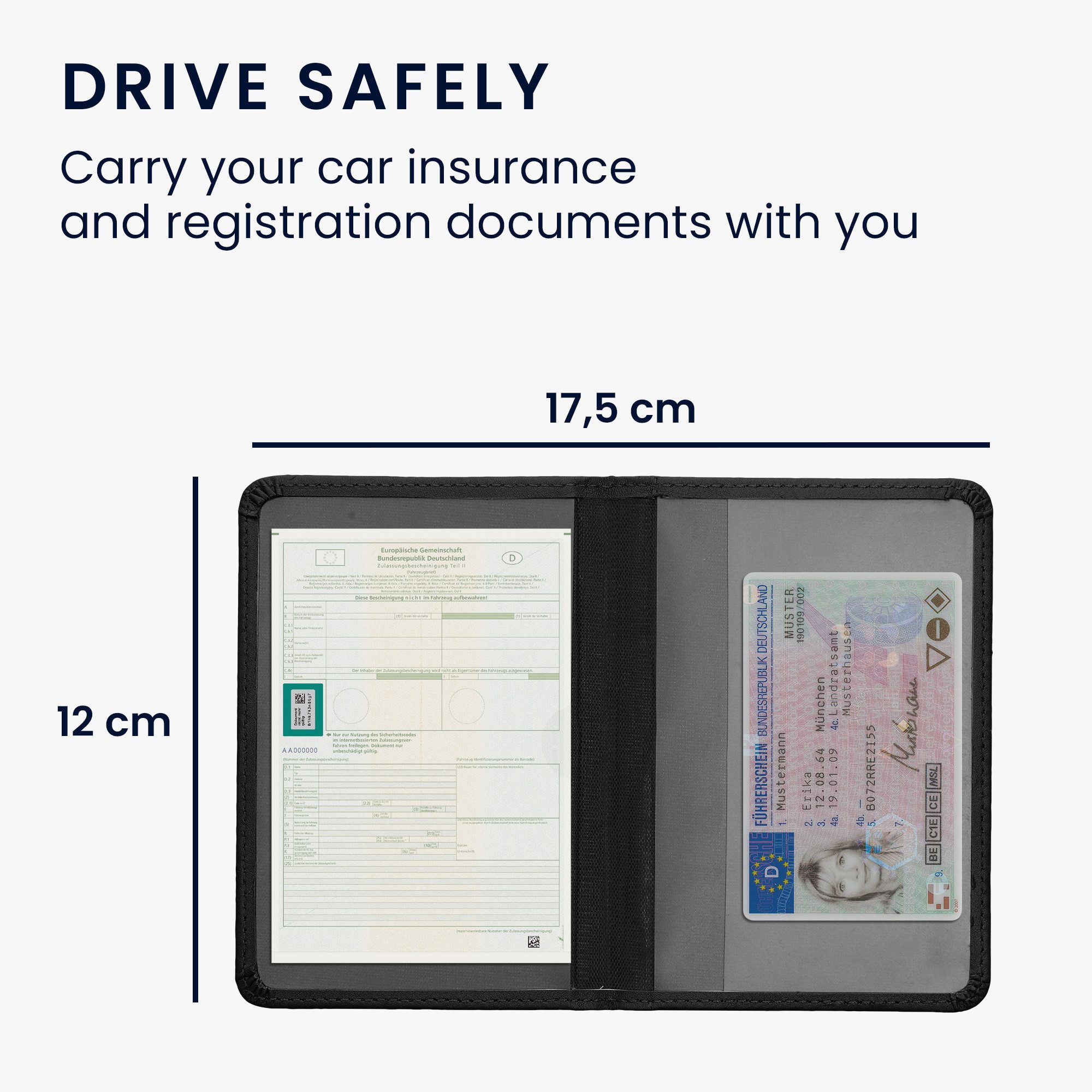 kwmobile Organizer Fahrzeugschein Hülle mit Kartenfächern Kunstleder Hülle Fahrzeug Mappe (1 St), Tasche Etui für Kfz Zulassungsbescheinigung Führerschein Auswe – Bild 5 von 5