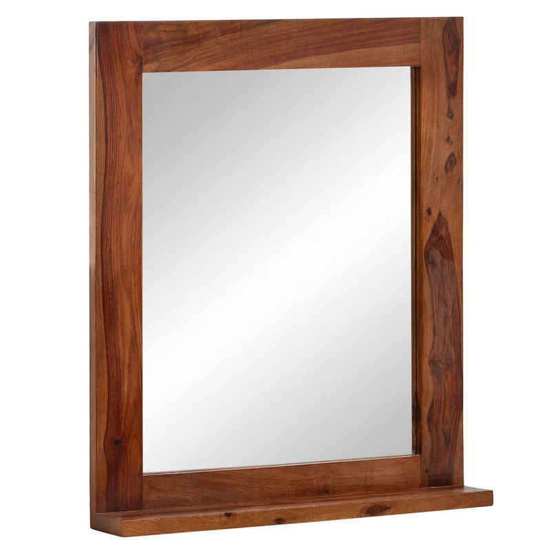 möbelando Зеркало 640 (LxBxH: 65x12x78 cm), aus Sheesham in Braun