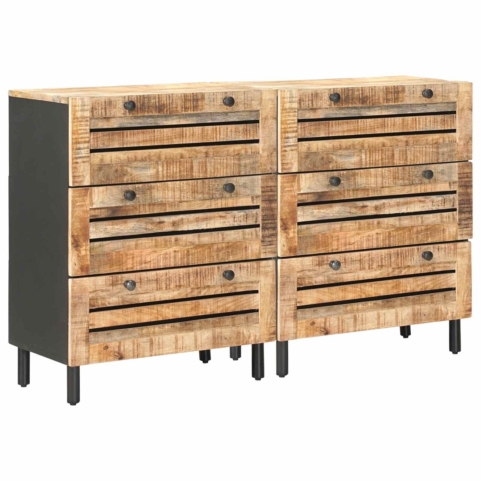 vidaXL Schranksystem Stauraumschränke 2 Stk. 120 x 33 x 75 cm Massivholz (2-St)
