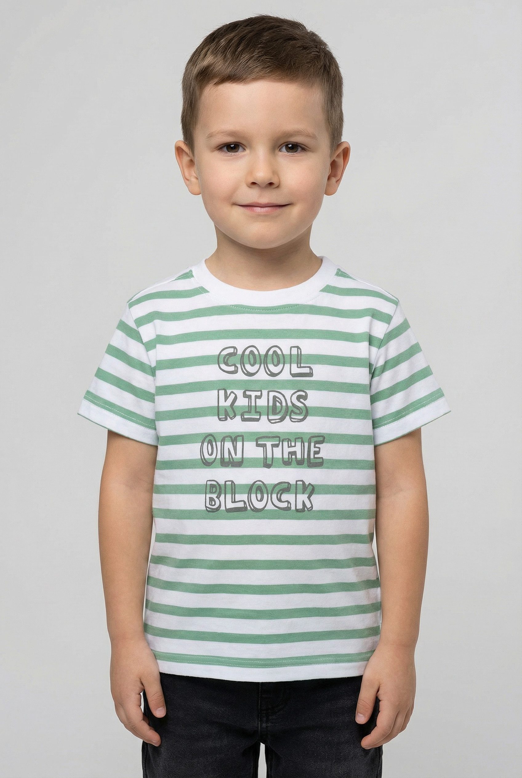 STACCATO T-Shirt (2-tlg) 2er Pack kurzarm, geringelt, Motiv-Print, für Boys