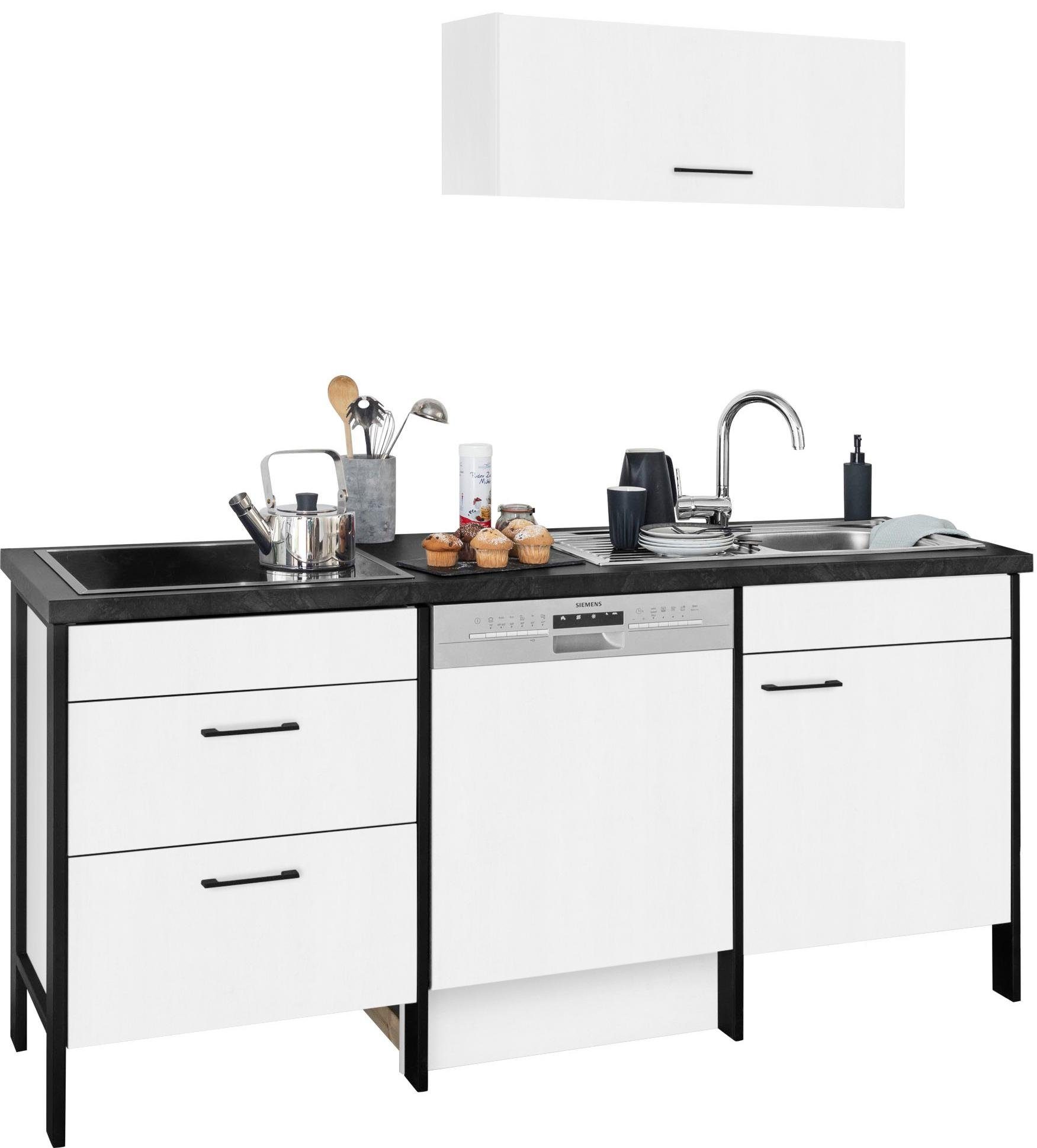 OPTIFIT Küchenzeile »Tokio«, ohne EGeräte, Breite 192 cm, mit Stahlgestell, mit Vollauszügen