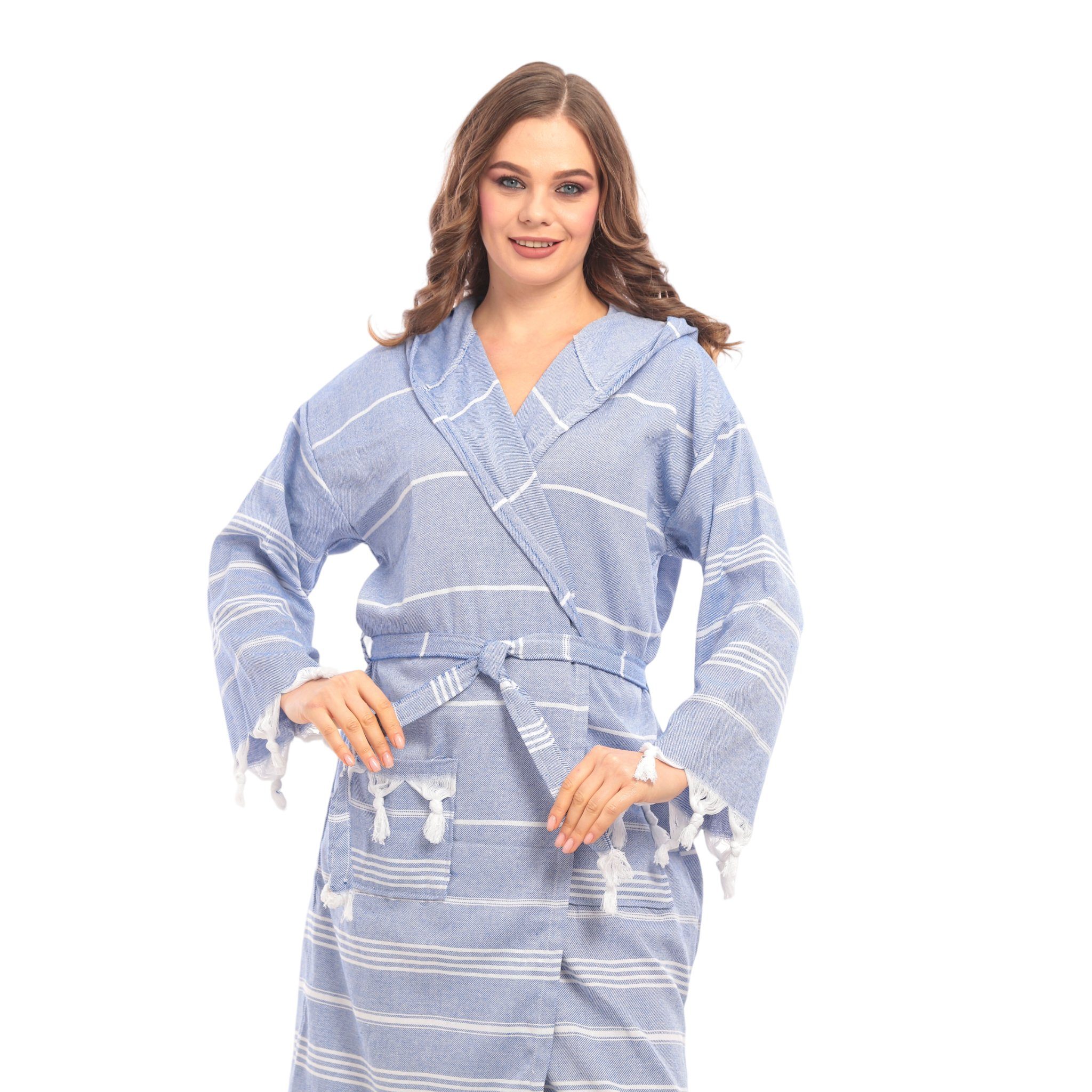 herémood Bademantel Bademantel aus Hamamtuch, Saunatuch, günstig online kaufen