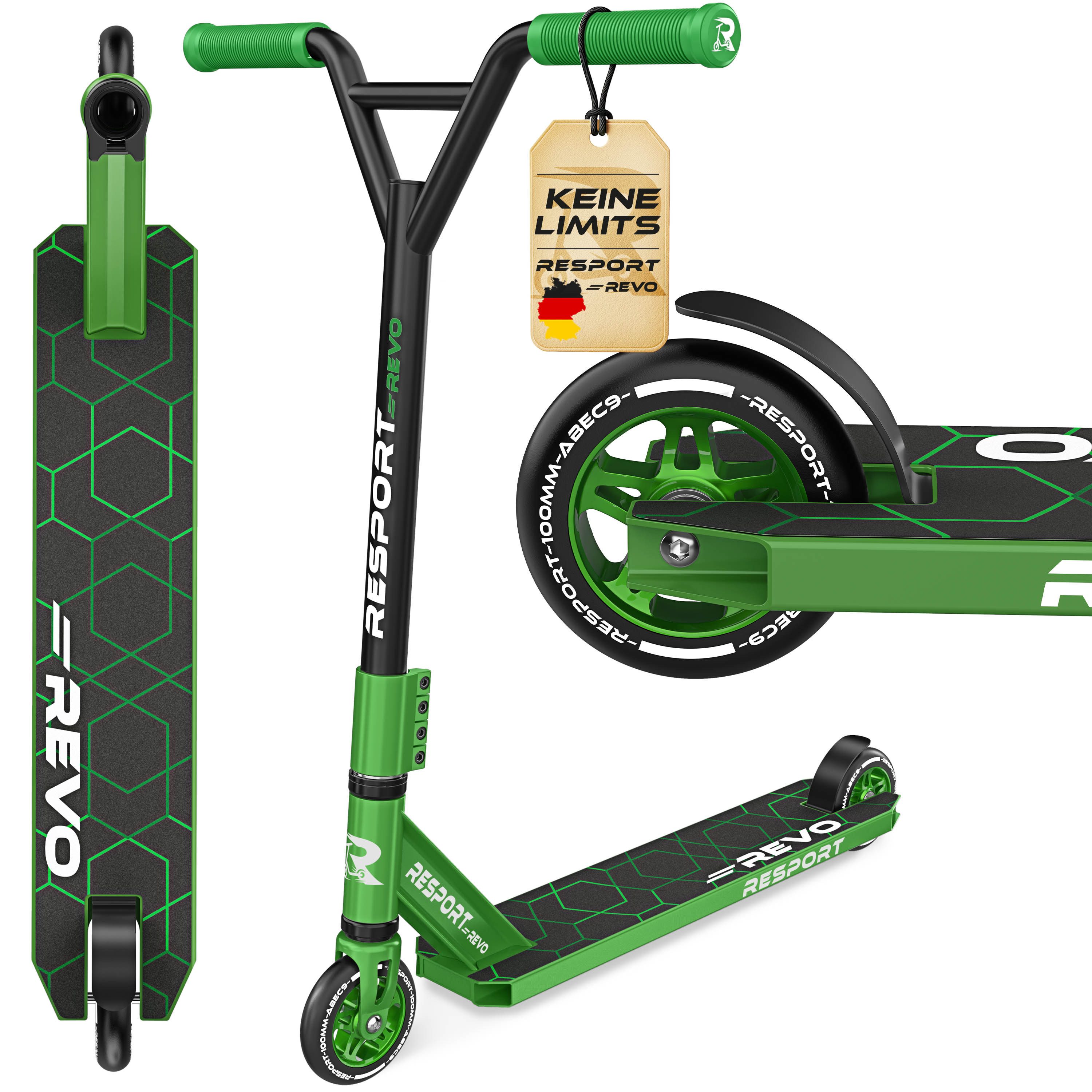 RE:SPORT Cityroller RE:SPORT® Revo Stunt Scooter inkl. Ständer ABEC 9 Kugellagern 100mm, (Stuntscooter Kickscooter ABEC 9 Kugellager Trickroller, mit Ständer Profi Stuntroller 100mm PU Wheels & Y-Bar), Stunt Scooter REVO für Kinder & Erwachsene