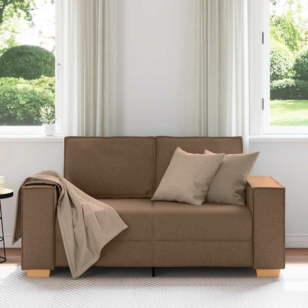 vidaXL Sofa 2-Sitzer Sofa Braun 120 cm Stoff günstig online kaufen