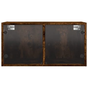 vidaXL Fächerschrank Wandschrank mit Glastüren Räuchereiche 68,5x37x35 cm (1-St)