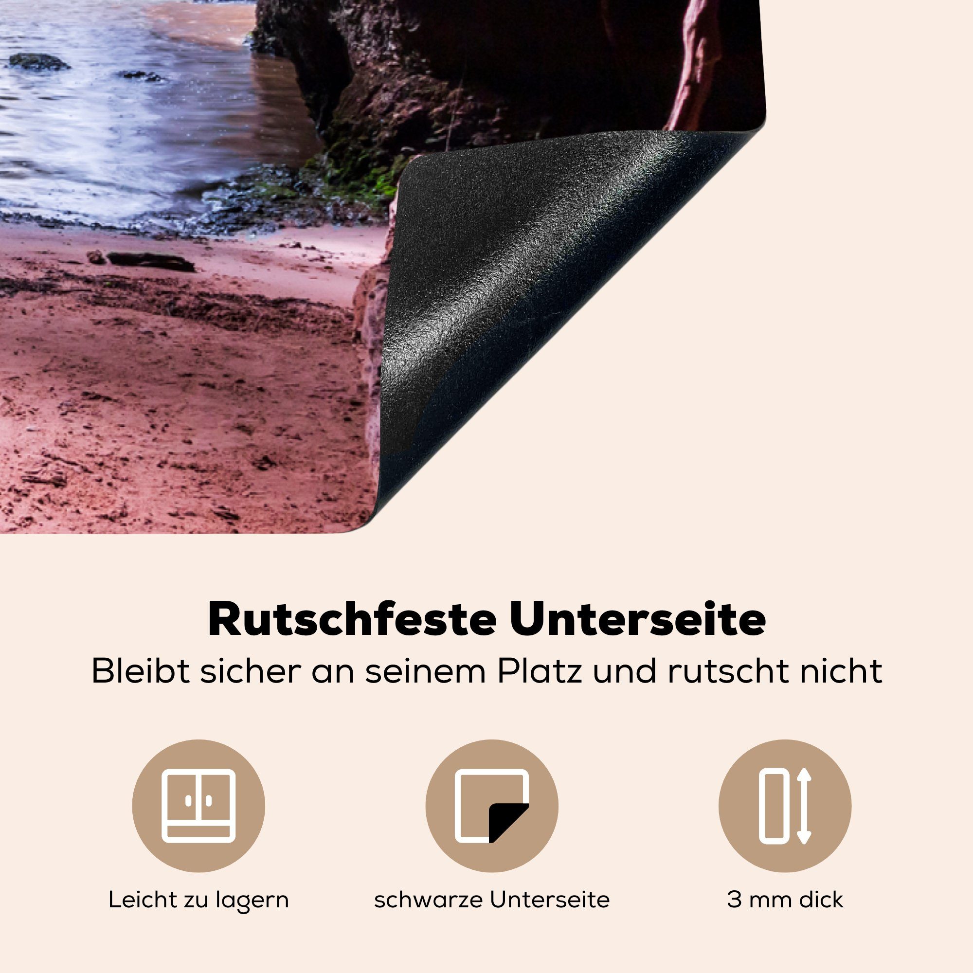 MuchoWow Haew-Nationalpark tlg), (1 Na Herdblende-/Abdeckplatte Vinyl, küche Thailand, cm, für 83x51 Ceranfeldabdeckung, im Arbeitsplatte in Wasserfälle