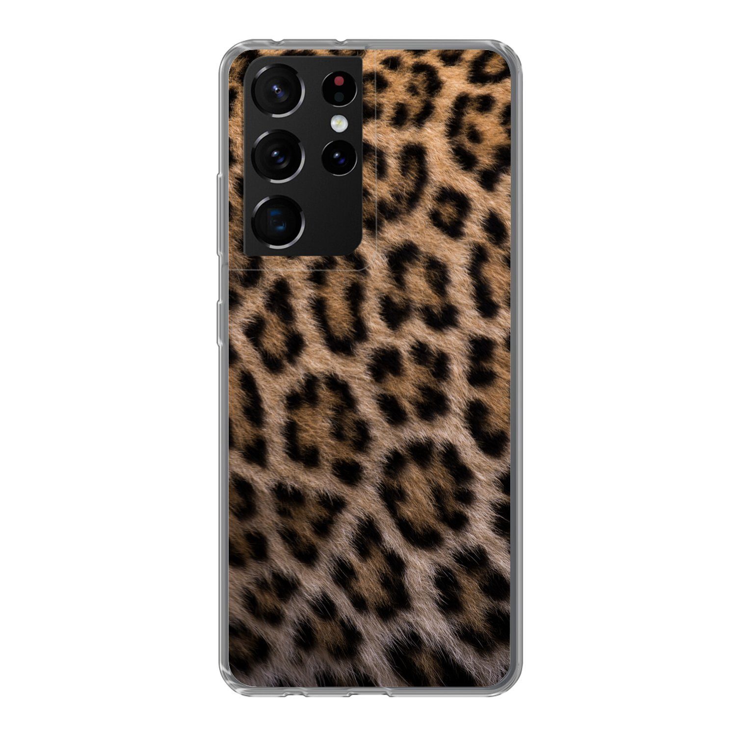 MuchoWow Handyhülle für Samsung Galaxy S21 Ultra Panther Druck, Phone Case, Silikon, Schutzhülle Dünn