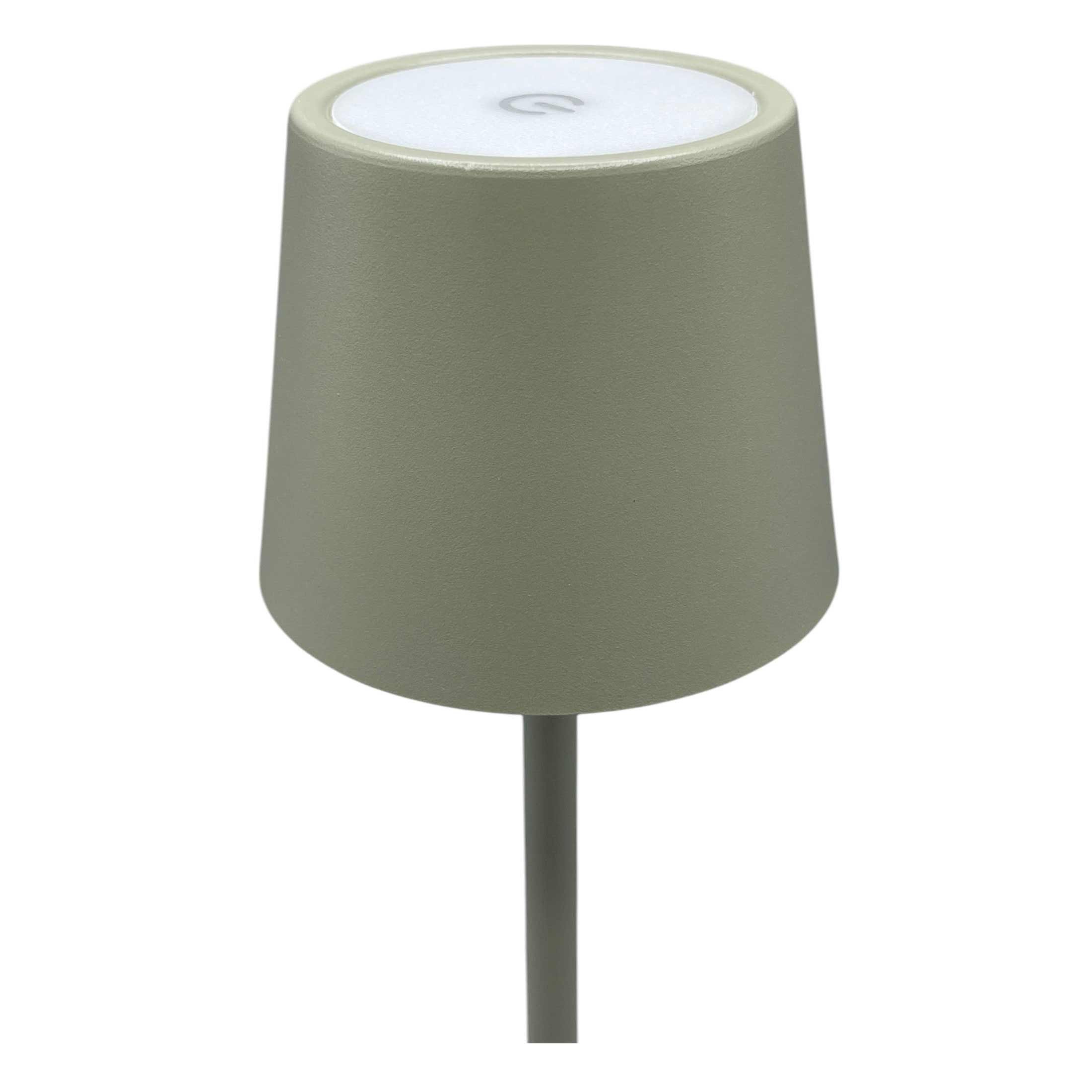 Coen Bakker Deco BV LED Außen-Tischleuchte Portable Light, mehrere Helligkeitsstufen, LED, warmweiß, kaltweiß, neutralweiß, USB dimmbar touch Metall oliv matt 4 – Bild 4 von 5