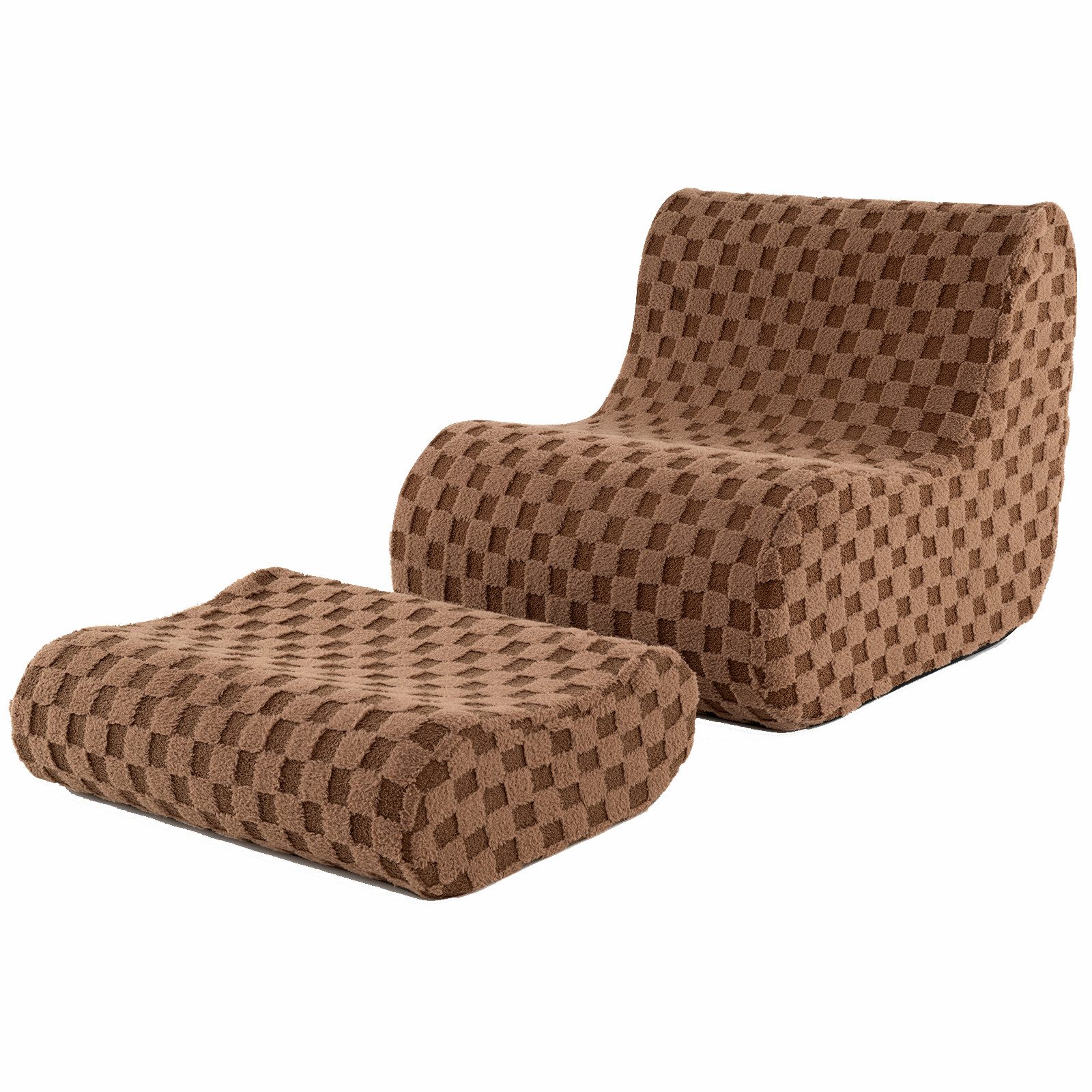 KOMFOTTEU Sitzsack Liegesofa-Set Sitzsackstuhl Bodenstuhl, mit Ottomane, für Schlafzimmer