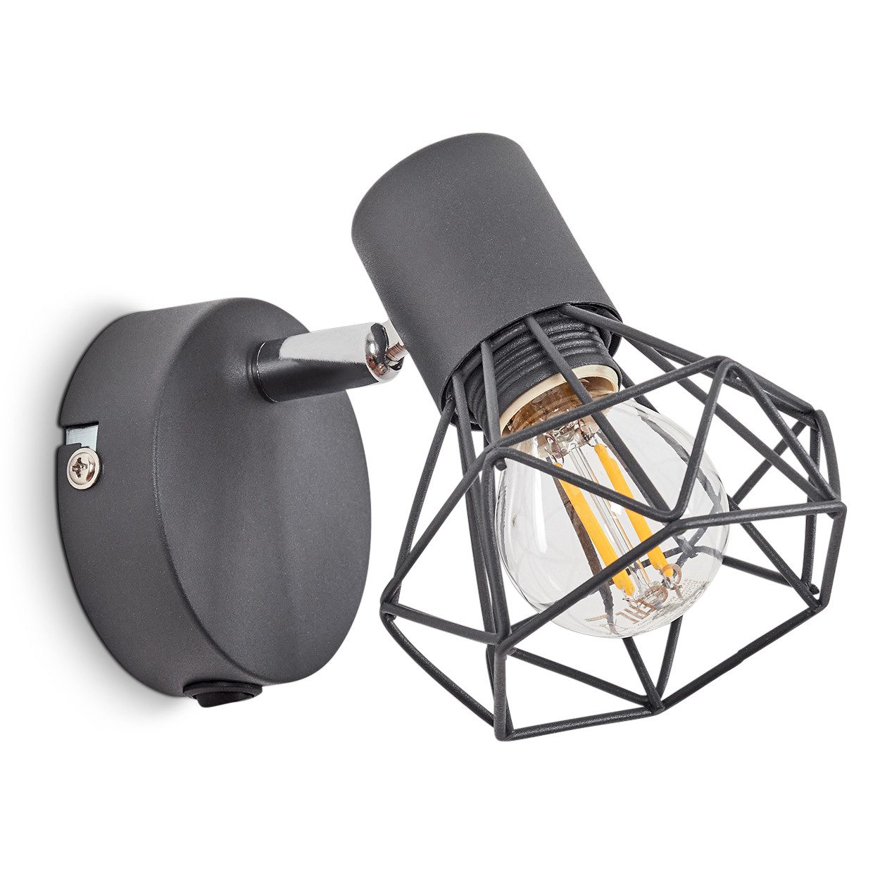 Wandleuchte »Voltri« verstellbare Wandlampe aus Metall in Anthrazit