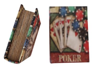 Aubaho Spielesammlung, 2 Poker Karten Pokerkarten Kartenspiel Box Hülle Buchattrappe Antik-St