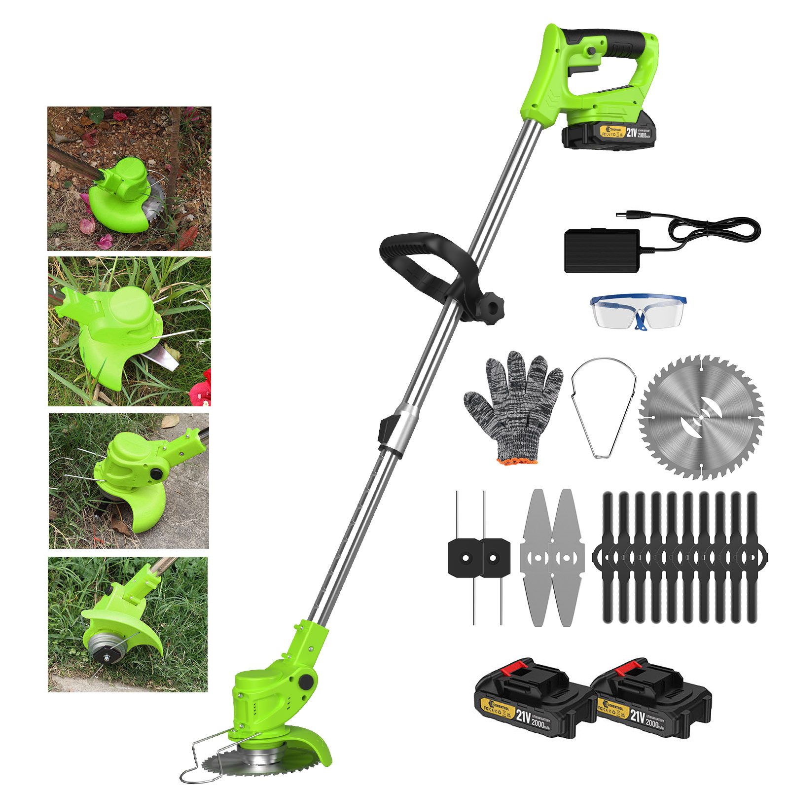 CONENTOOL Akku-Rasentrimmer mit verstellbarem Teleskopstiel, 15 cm Arbeitsb günstig online kaufen