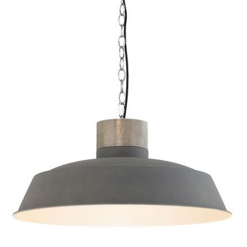 Steinhauer LIGHTING Pendelleuchte, Leuchtmittel nicht inklusive, Pendellampe Esszimmerleuchte Retro Schirm Metall grau matt H 160 cm