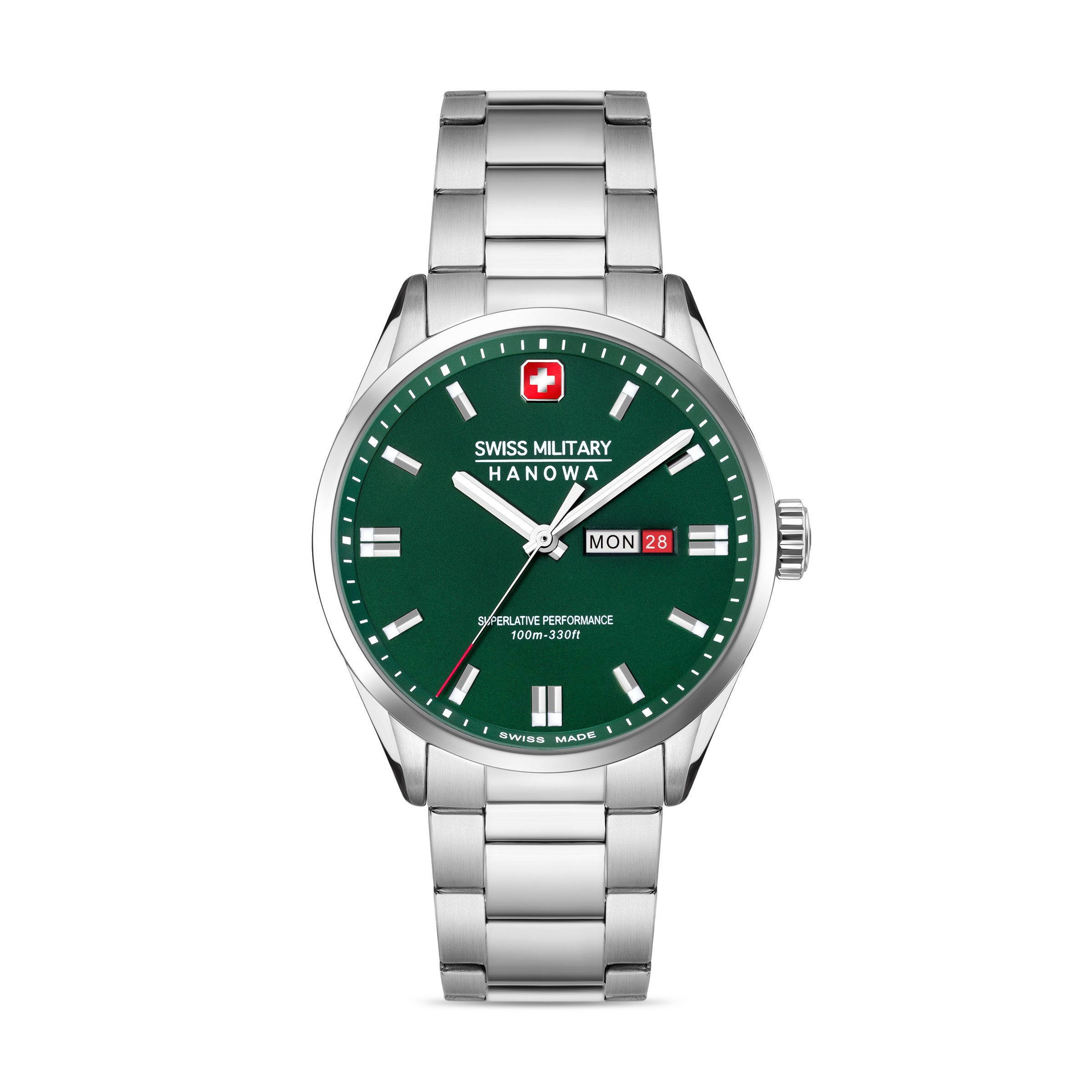 Swiss Military Hanowa Quarzuhr Roadrunner Maxed SMWGH0001603, Armbanduhr, Herrenuhr, Swiss Made, Edelstahlarmband, analog, Tag