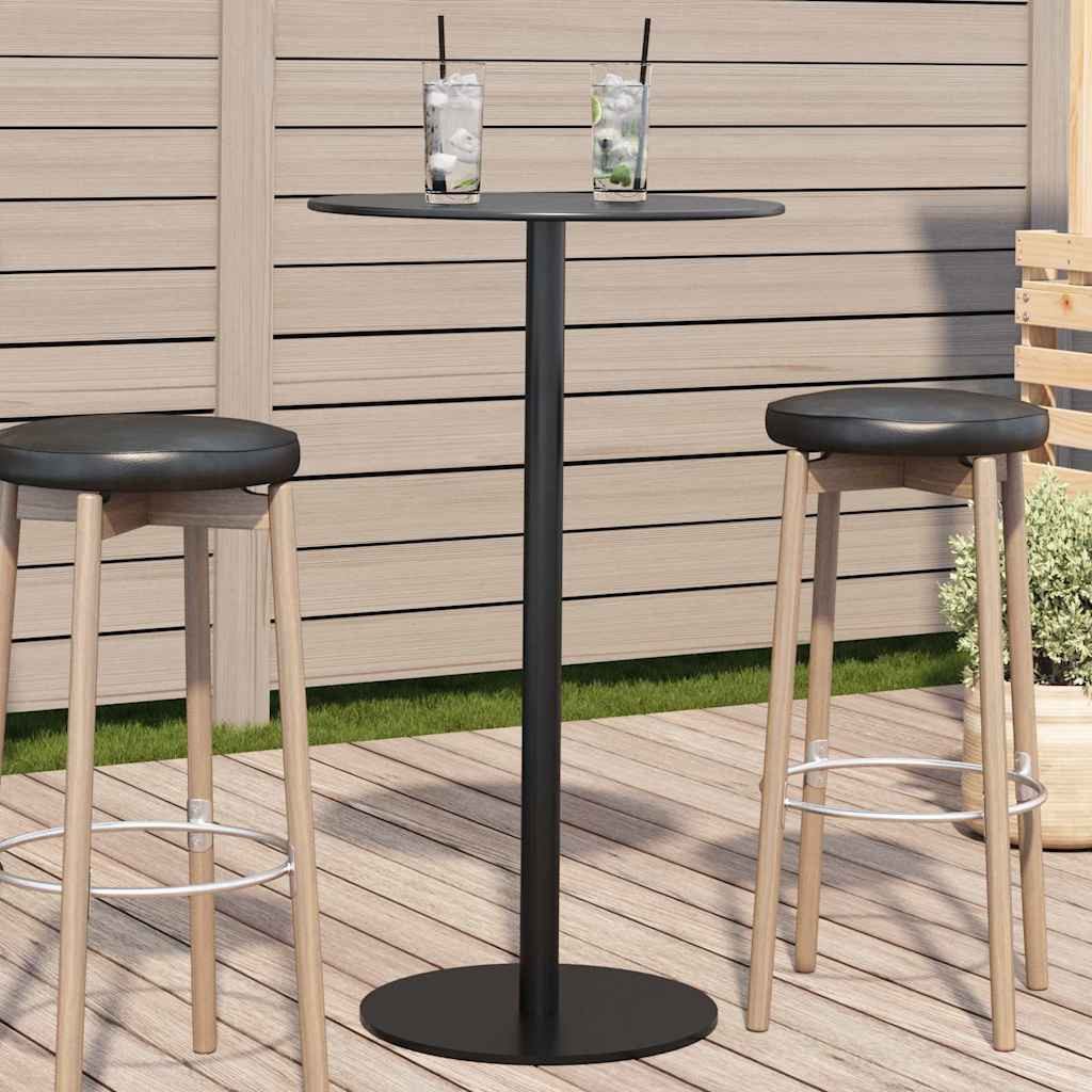 vidaXL Gartentisch Gartentisch Rund Schwarz Ø60x105 cm Stahl (1-St)
