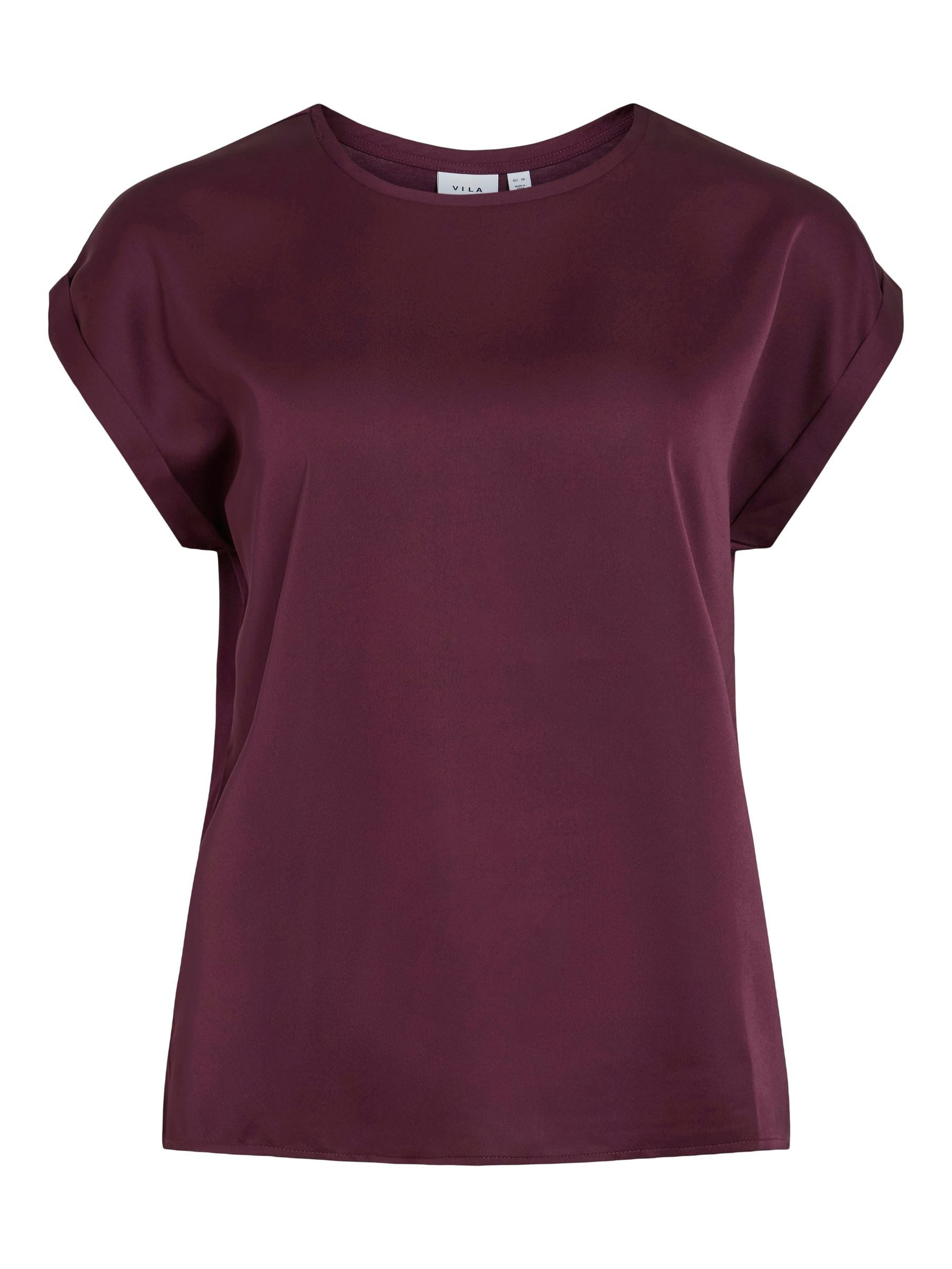Vila T-Shirt Satin Blusen Kurzarm Basic günstig online kaufen