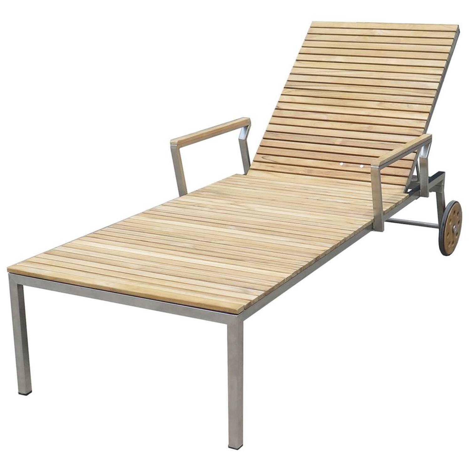 Gartenliege Sonnenliege DESSAU-120 von LOMADOX - Rückenlehne 3-fach verstellbar
