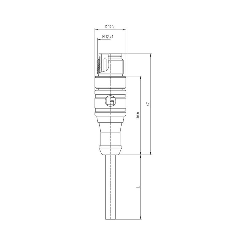 Lutronic Steckdose Lutronic 1084 Sensor-/Aktor-Steckverbinder, konfektioniert M12 Stecker, 1210 04 002 5m