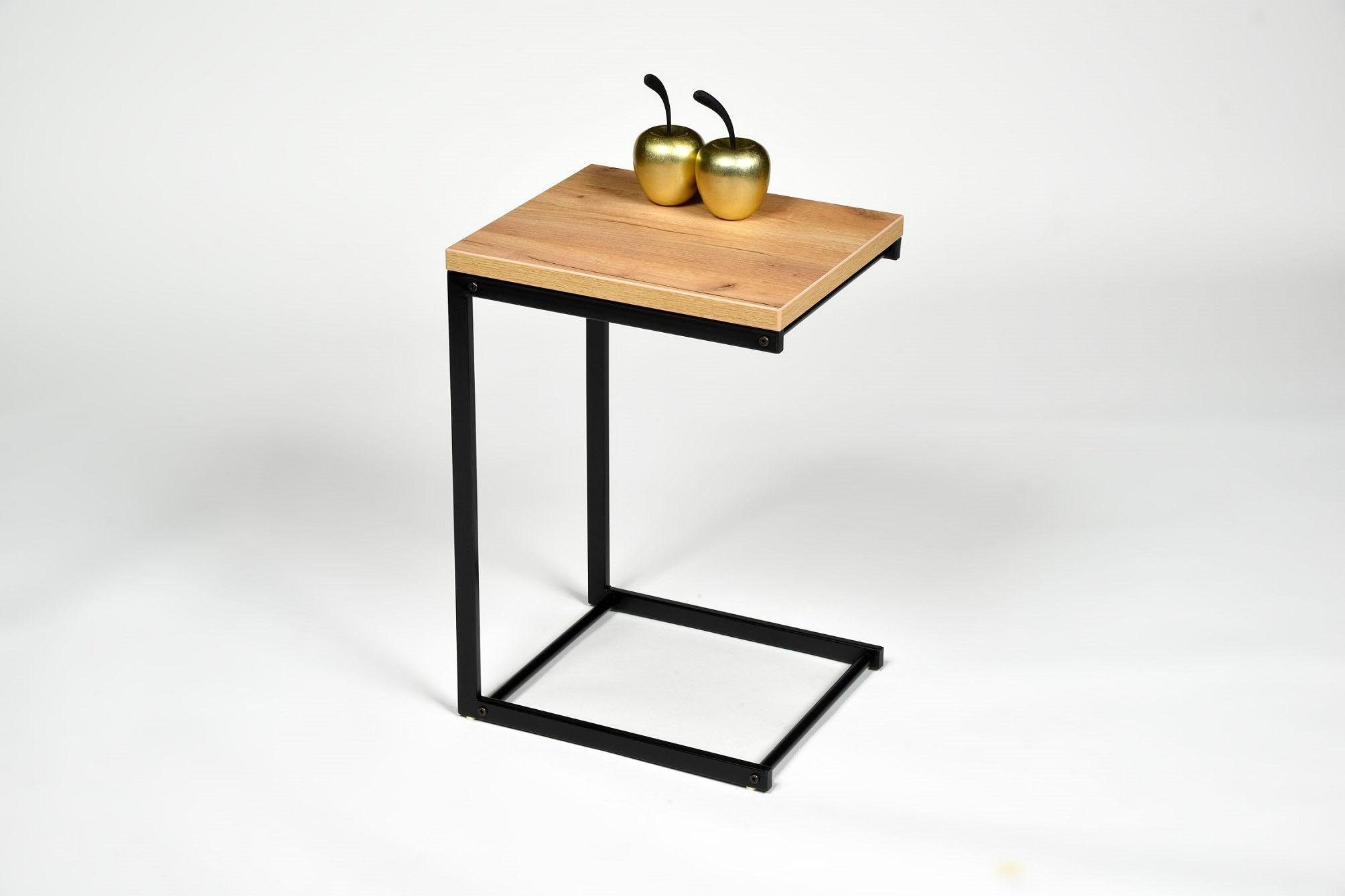 Industriedesign Echtholz Nachttisch Tisch Kaffeetisch 2x Beistelltisch MCW-A80 