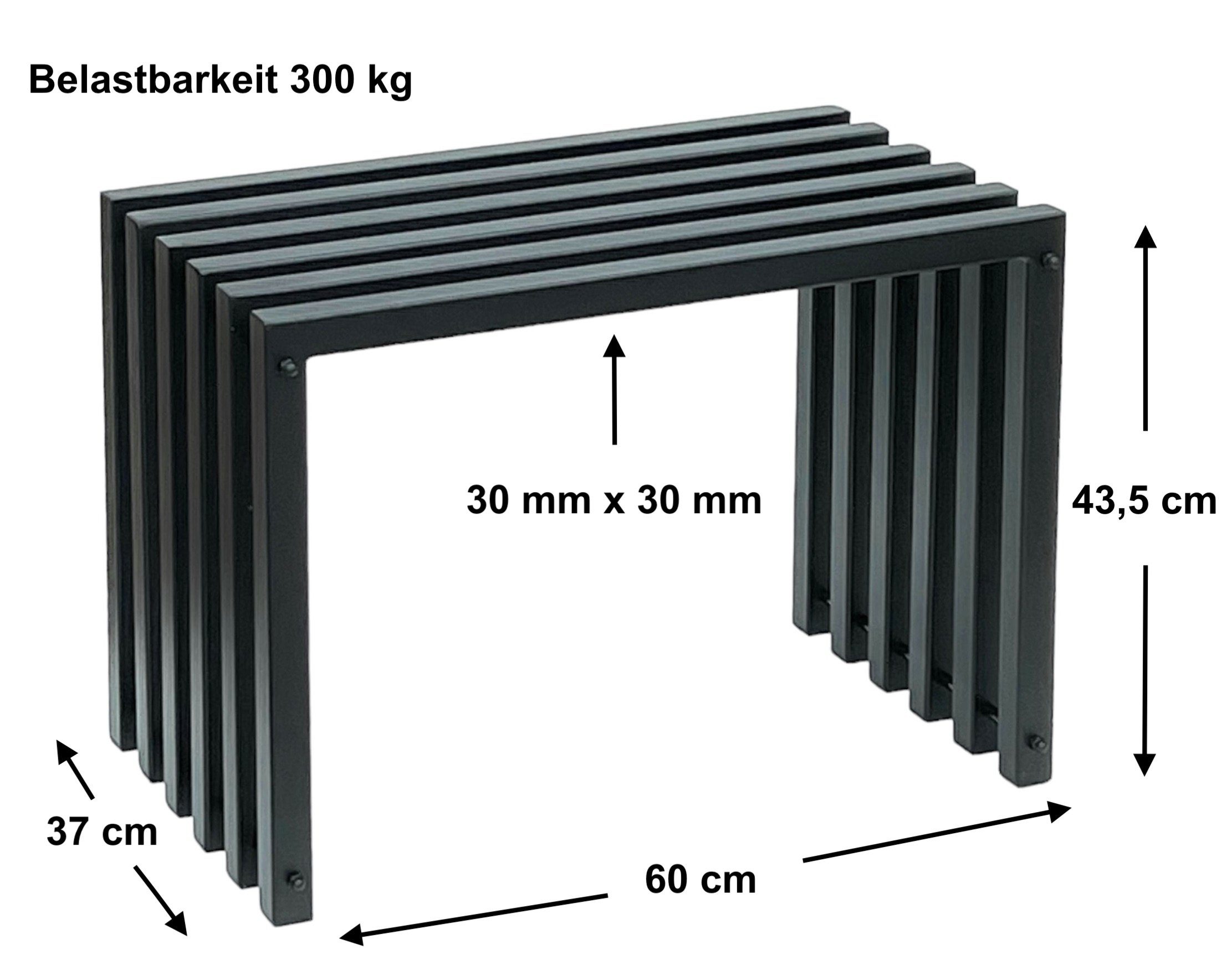 DanDiBo Gartenbank Metall Massiv Wetterfest Schwarz 60-120 cm Sitzbank Ela günstig online kaufen