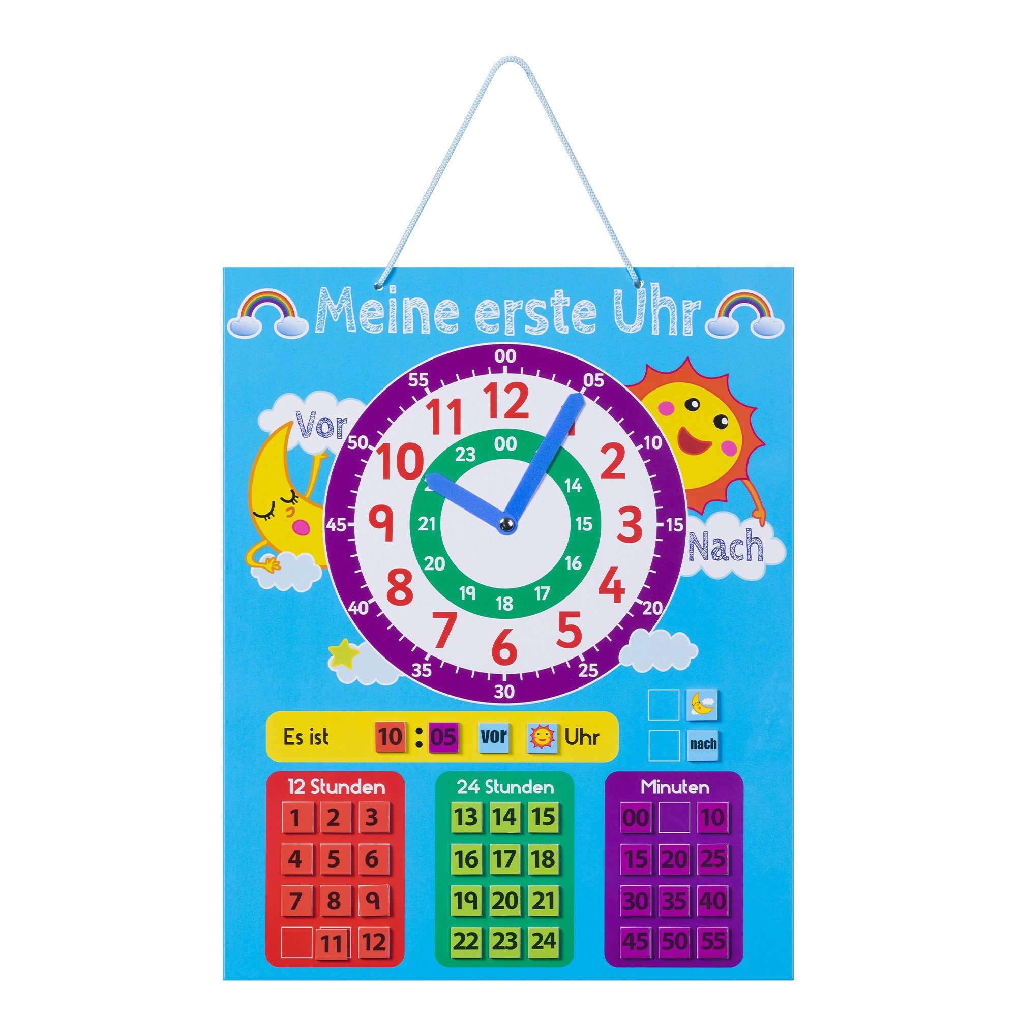 Navaris Lernspielzeug, Lernuhr für Kinder magnetisch - Uhrzeit lernen -  Magnet Lerntafel ab 3 Jahre - Spielzeug Uhr - Kinderlernuhr mit 40 Magneten  - deutsch online kaufen | OTTO