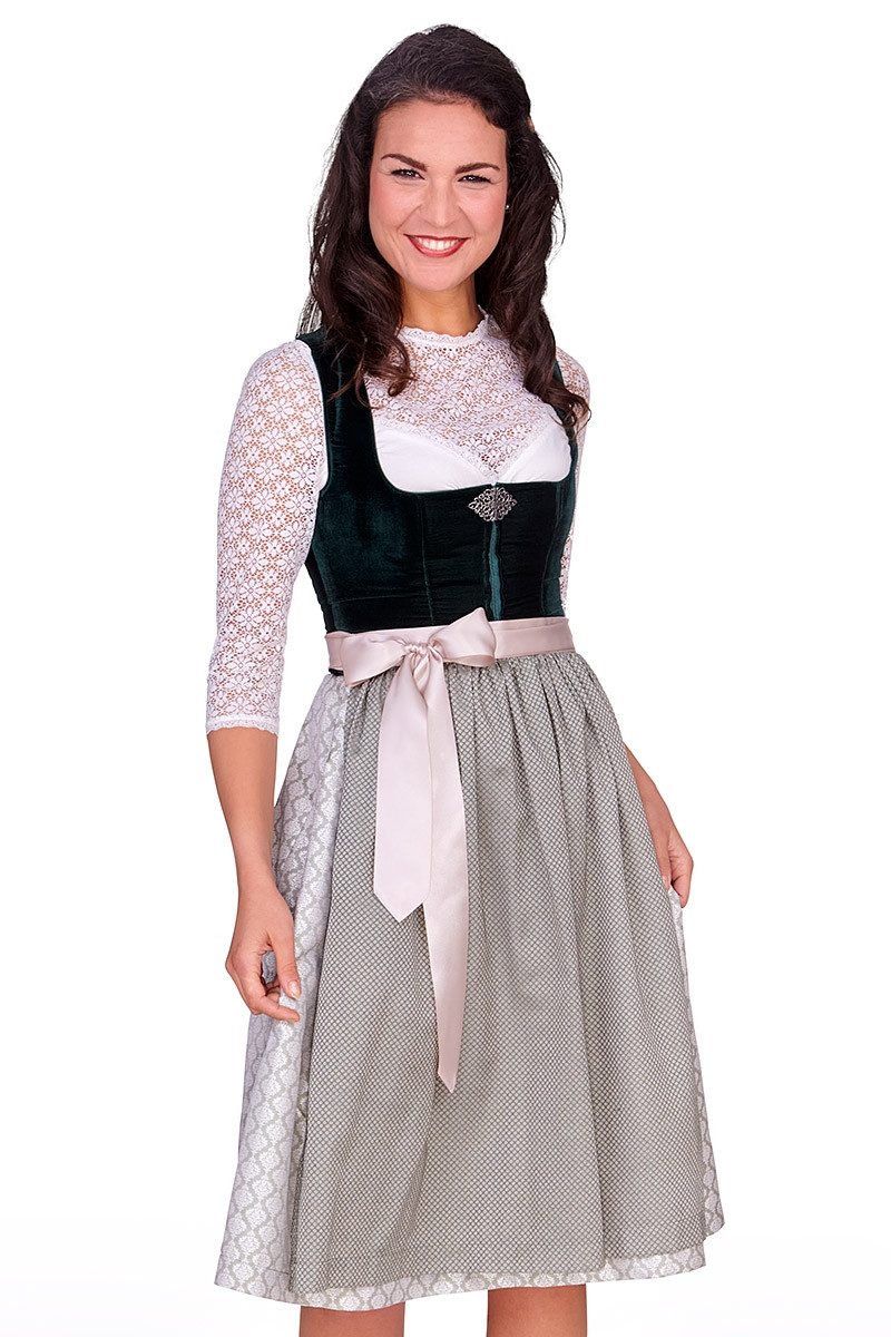 MarJo Dirndl Samt Dirndl 2tlg. - CHERA - smaragd/avocado günstig online kaufen