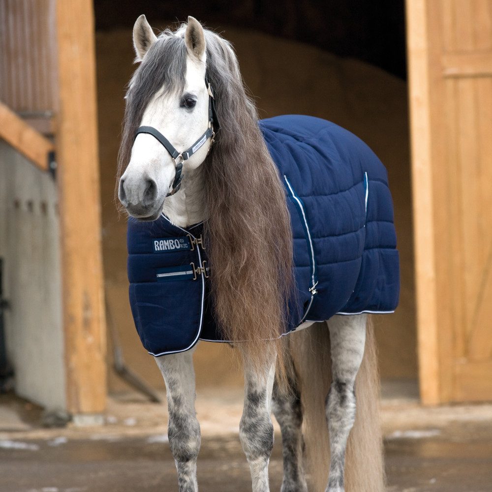 Pferde-Stalldecke Horseware Rambo Stable Rug medium 200g - Navy/White