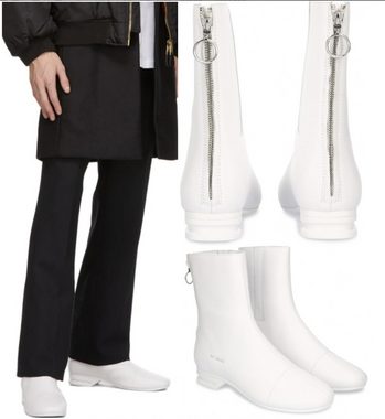 Raf Simons RAF SIMONS Stiefel 2001-2 HIGH White Zip-Up Ankle Boots Stiefel Schuhe Sneaker