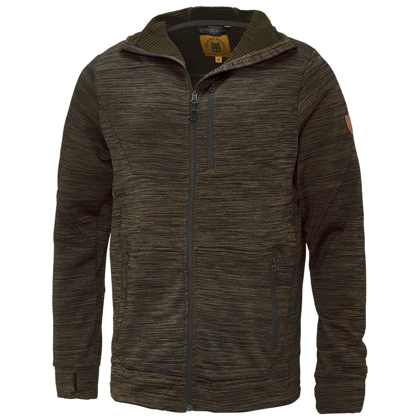 Rensing Fleecejacke Ash Braun miliert mit warmen Fleece