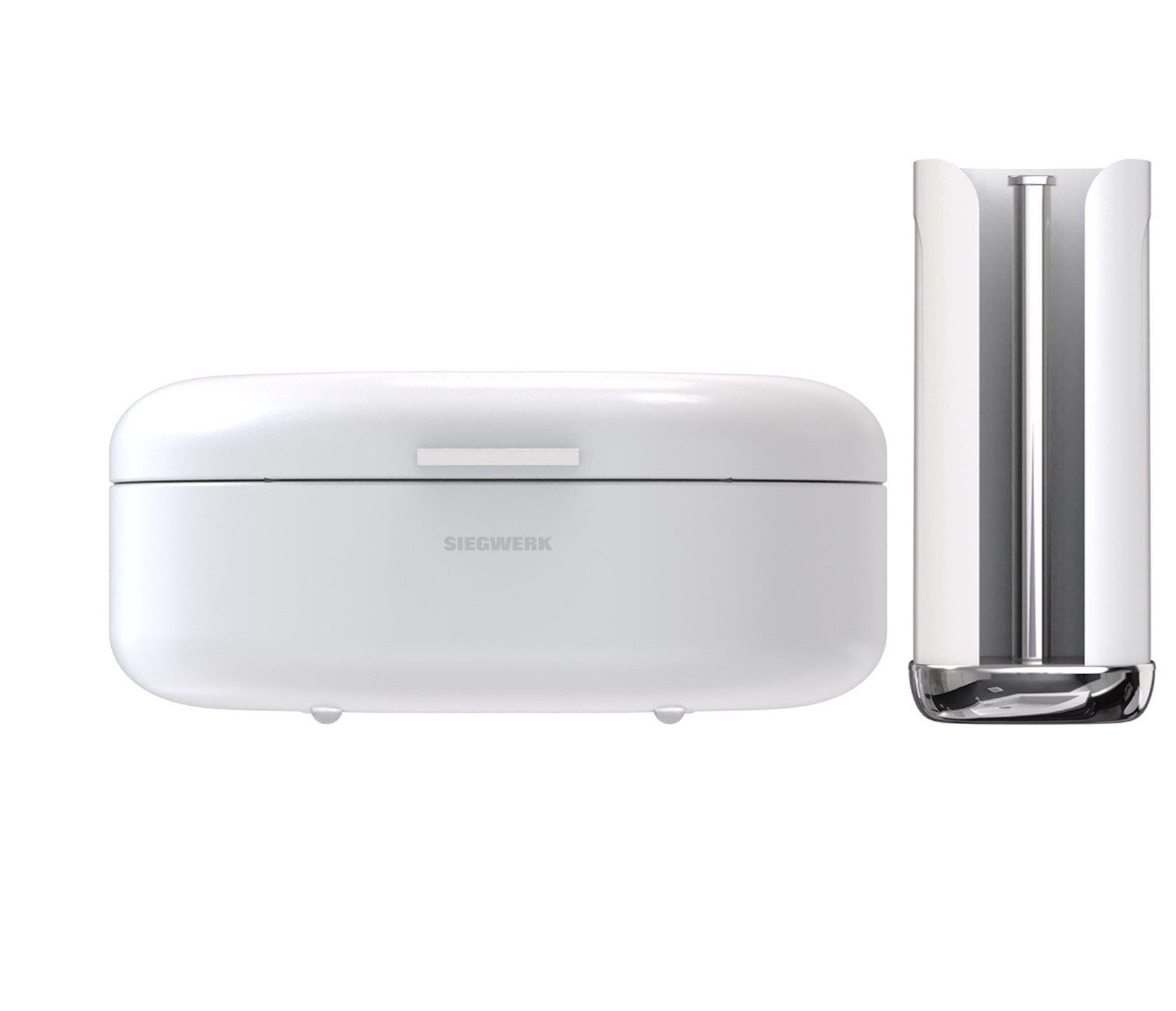 SIEGWERK Brotkasten SIEGWERK Kombiangebot Brotkasten PANEA L & Rollenhalter Pure Snow