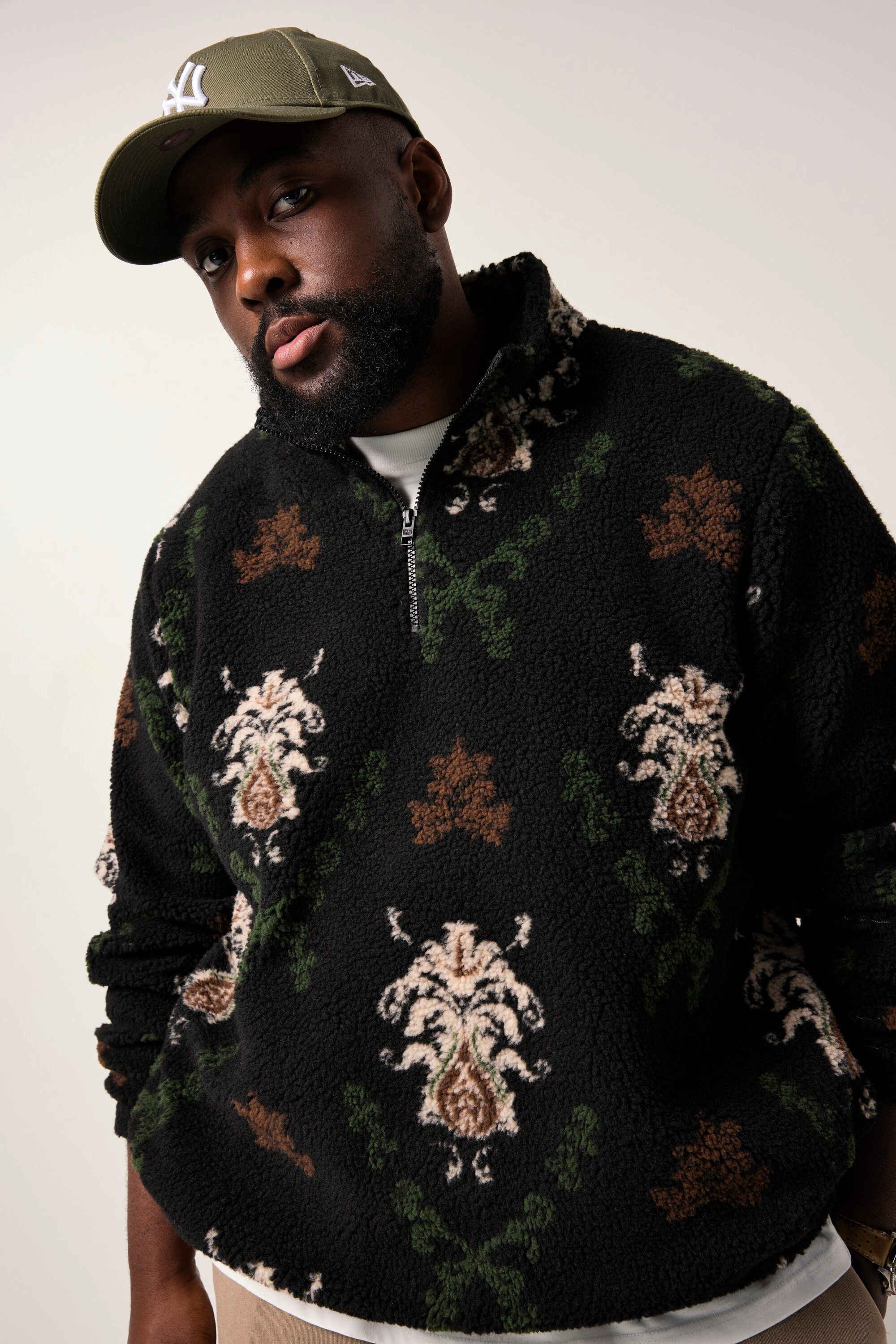 STHUGE Sweatshirt STHUGE Troyer Teddyfleece Muster günstig online kaufen