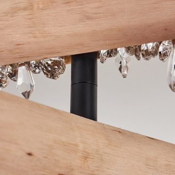 hofstein Deckenleuchte »Lipusa« Deckenlampe aus Metall Schwarz und Holz, 3000 Kelvin, mit verstellbaren Balken, 1350 Lumen, über Lichtschalter dimmbar
