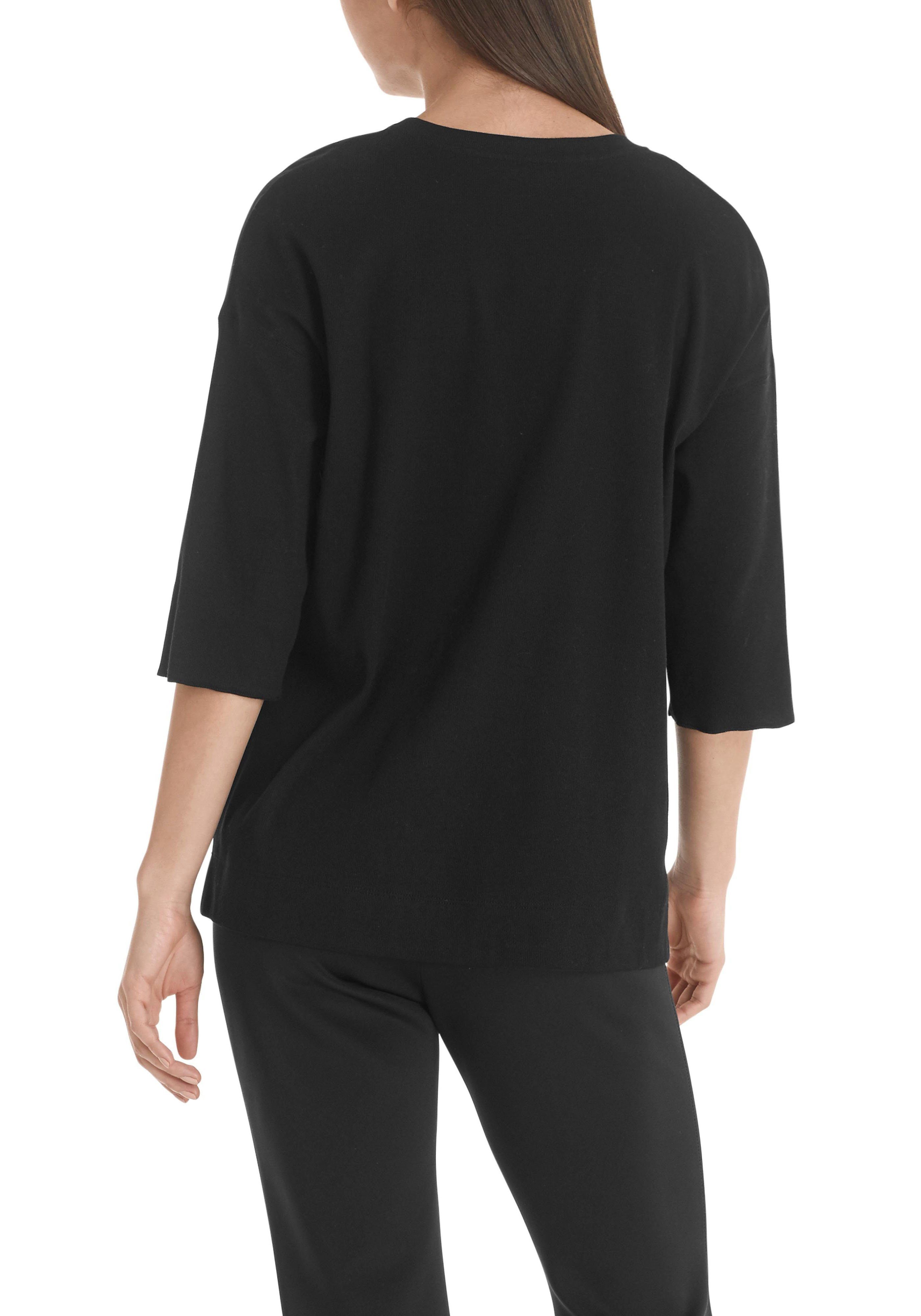 Marc Cain Langarmbluse "Collection Essential" Premium aus Blusenshirt Material-Mix black Damenmode