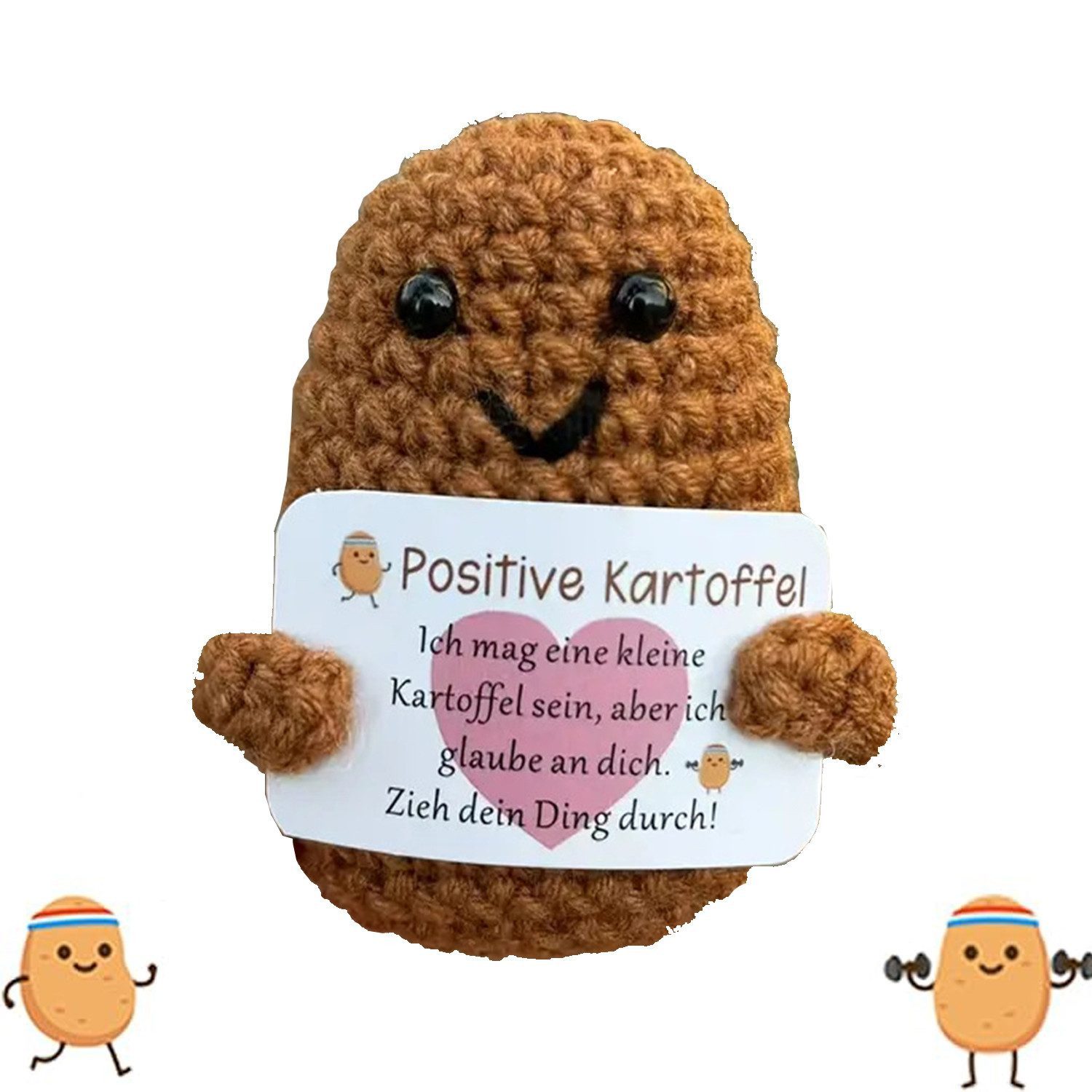 feinlux Minipuppe Pocket Hug Positive Kartoffel (Packung, Das perfekte Geschenk), Positive Energy Mini-Puppe