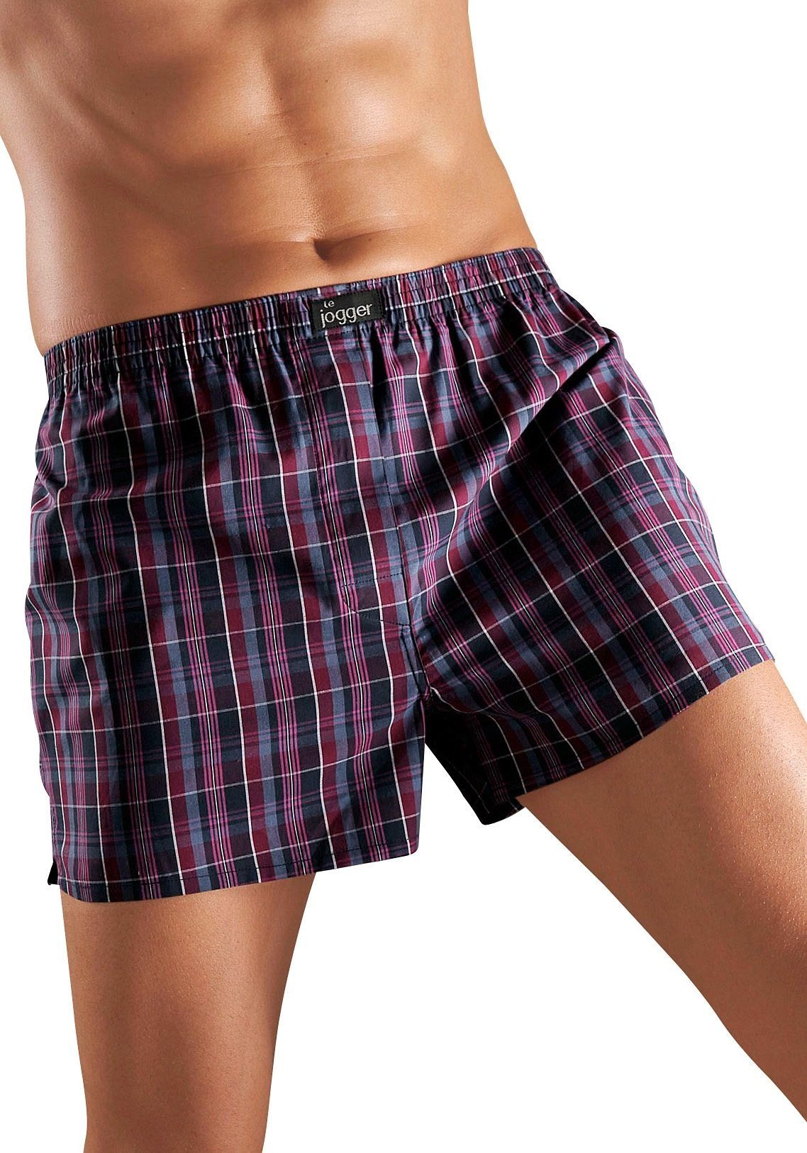 le jogger® Webboxer (Packung, 3-St) reiner Baumwolle aus