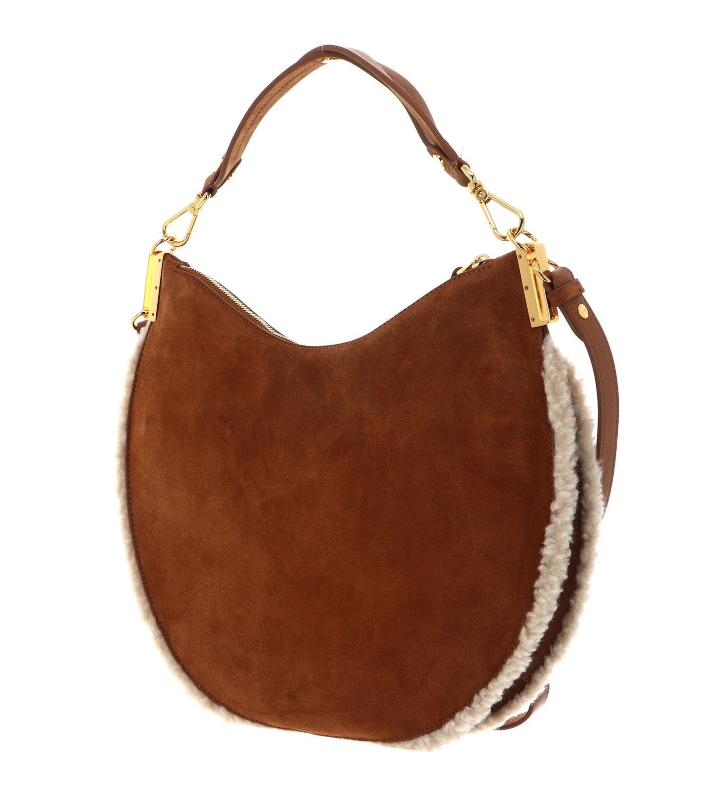 COCCINELLE Schultertasche Suede Leather Eco Shearling Shoulderbag, aus echtem Rindsleder