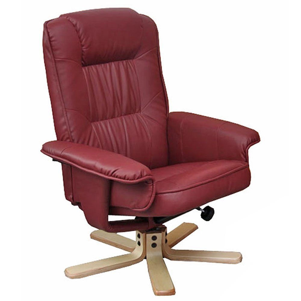 MCW Relaxsessel H56-O, Um 360° drehbar, Verschiedene Relax-Positionen, Extradicke Polsterung bordeaux