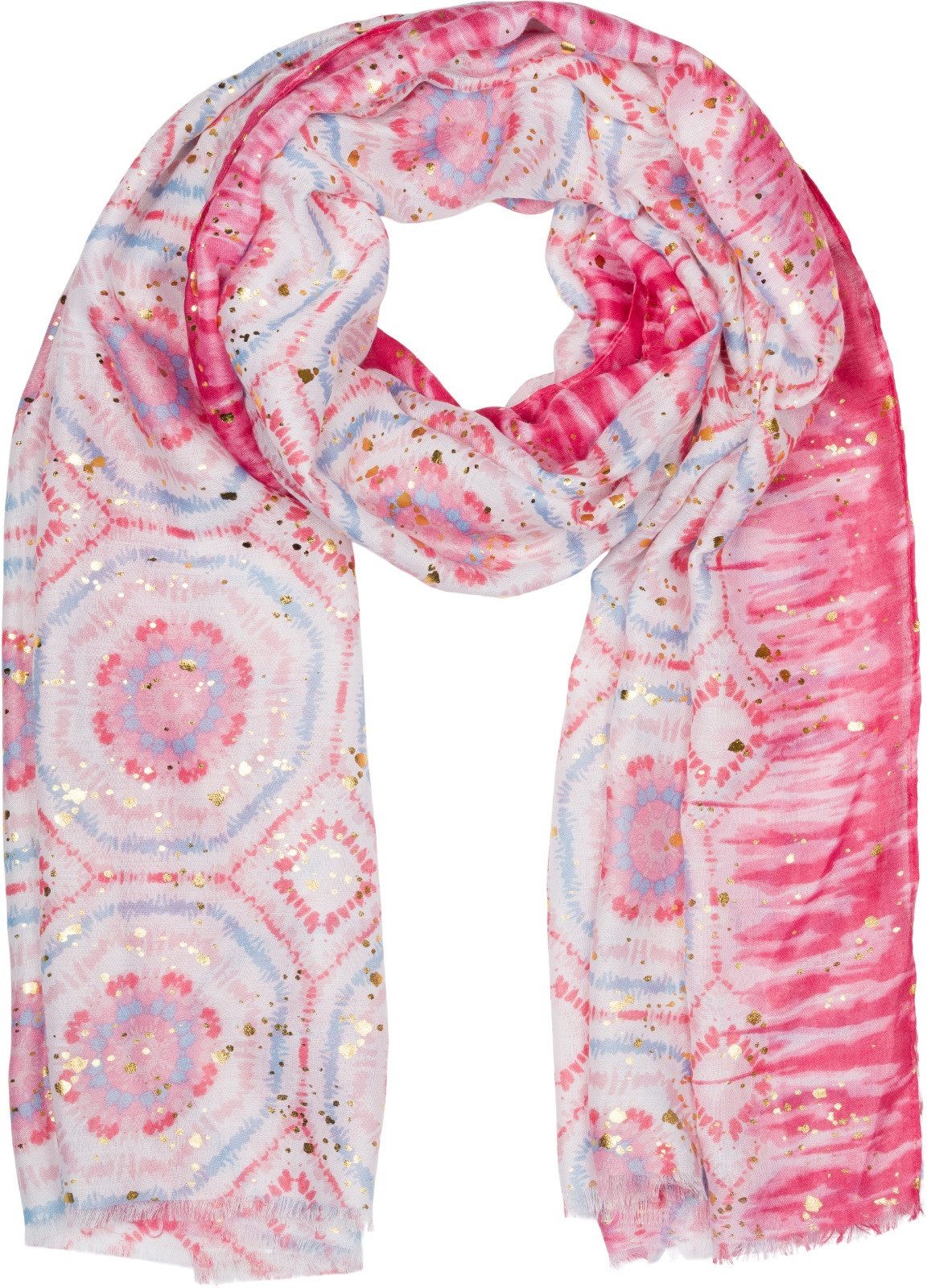 Modeschal Schal mit Batik Muster Metallic