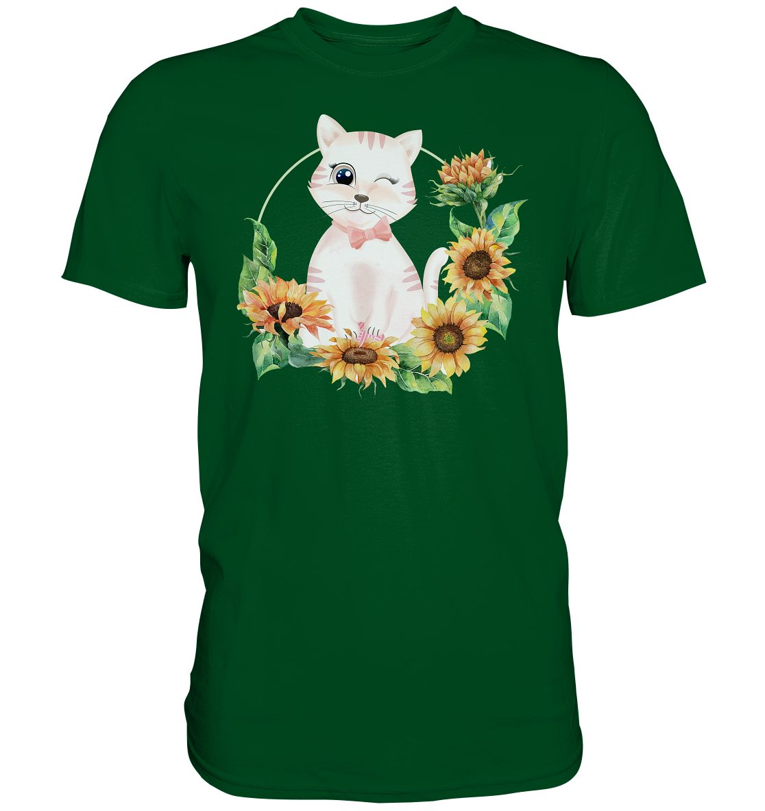 T-Shirt Katze Sonnenblumen Shirt Gärtner Kätzchen Garten Geschenk