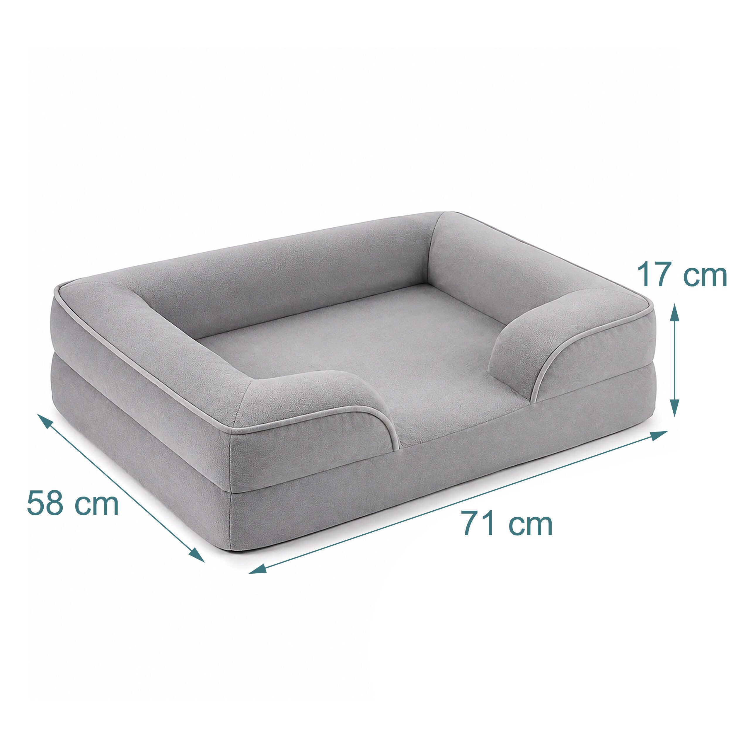 relaxdays Hundebett Orthopädisches Hundebett Memory Foam, Polyester, grau, M – Bild 4 von 5