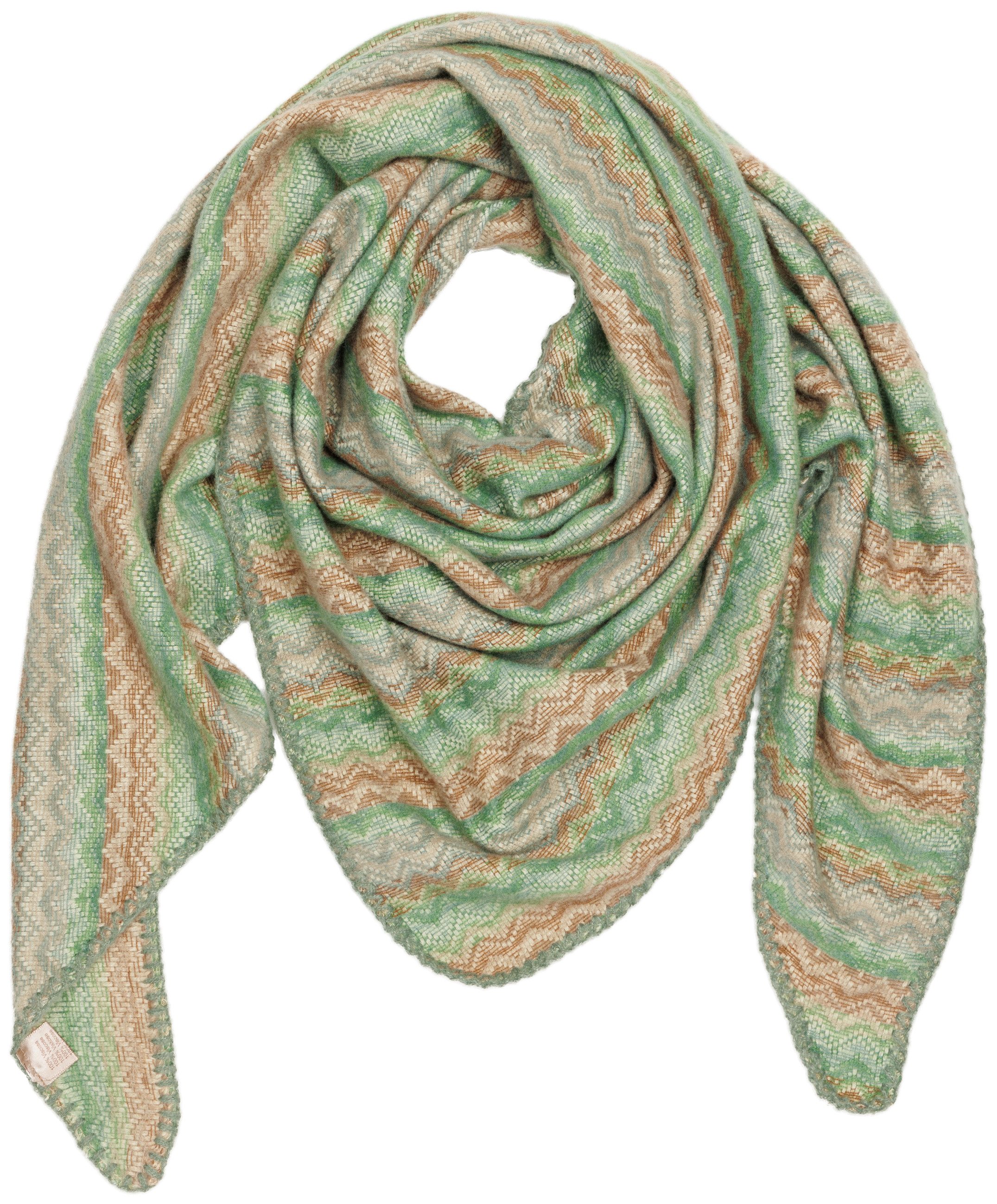 Modeschal SC543 XL warmes Dreickstuch mit Zick-Zack Muster