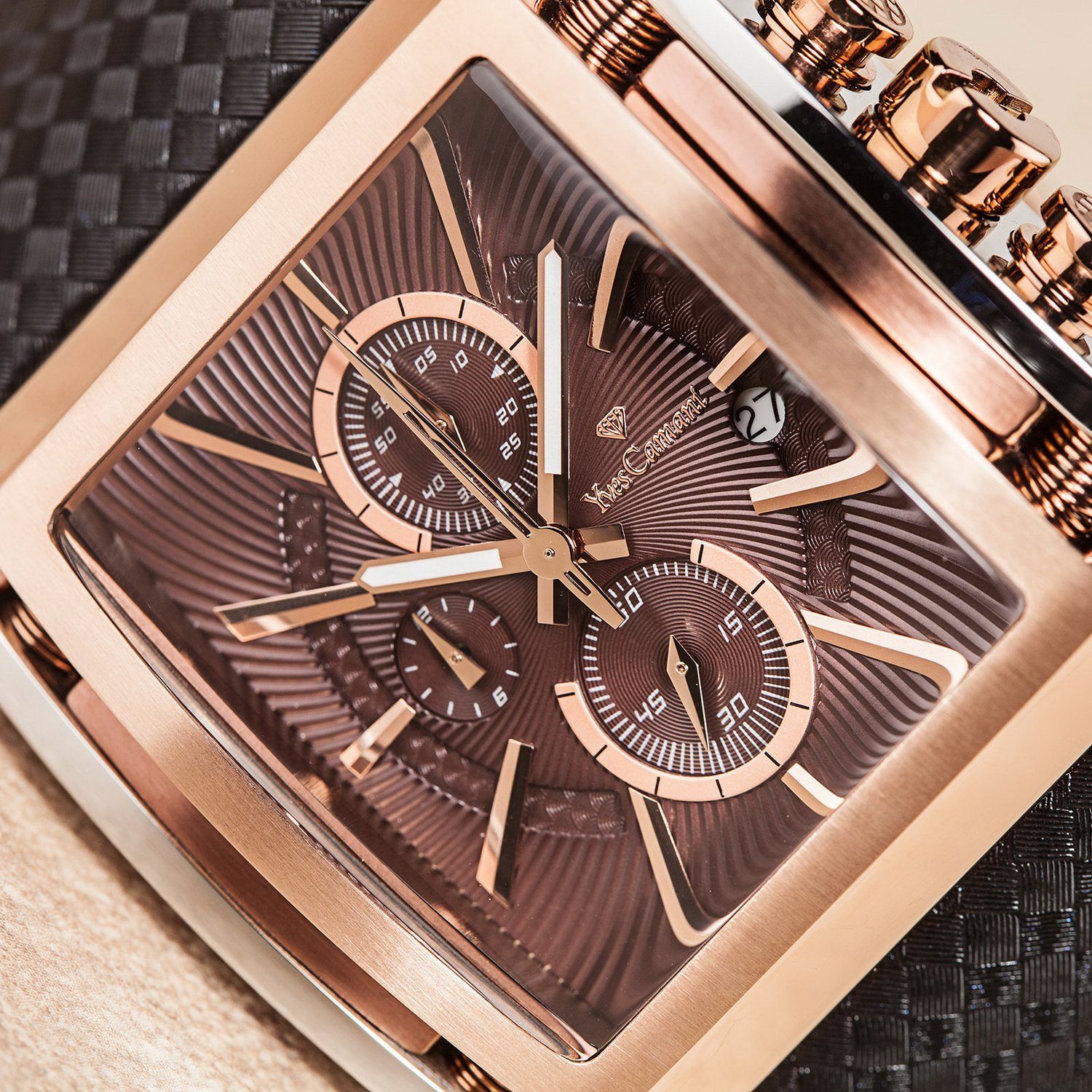 Yves Camani Quarzuhr ESCAUT ROSEGOLD COFFEE