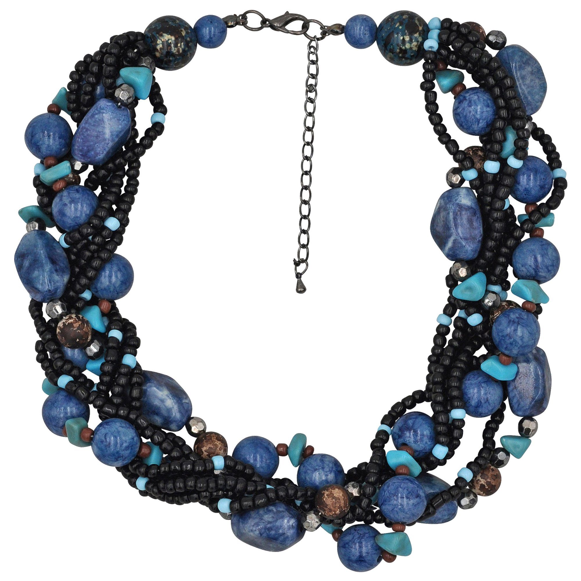 NoName Set aus schwarzen und blauen Kugeln Halsketten Rabatt 99 % Schwarz/Blau Einheitlich DAMEN Accessoires Modeschmuckset Blau 