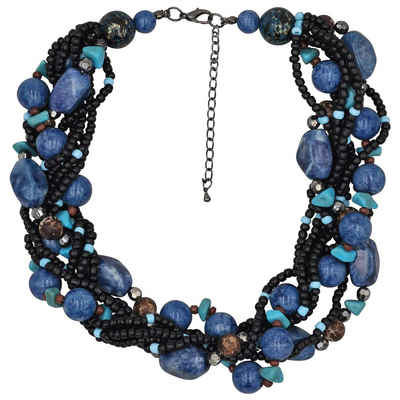 Steuer Kette »Modekette blau/schwarz aus verschiedenen Perlen«