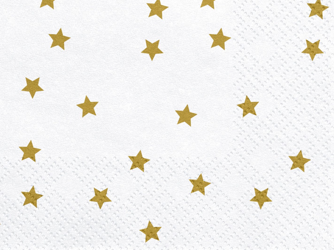 partydeco Papierserviette Servietten 'Sterne' 20Stk./33x33cm, Weiß/Gold