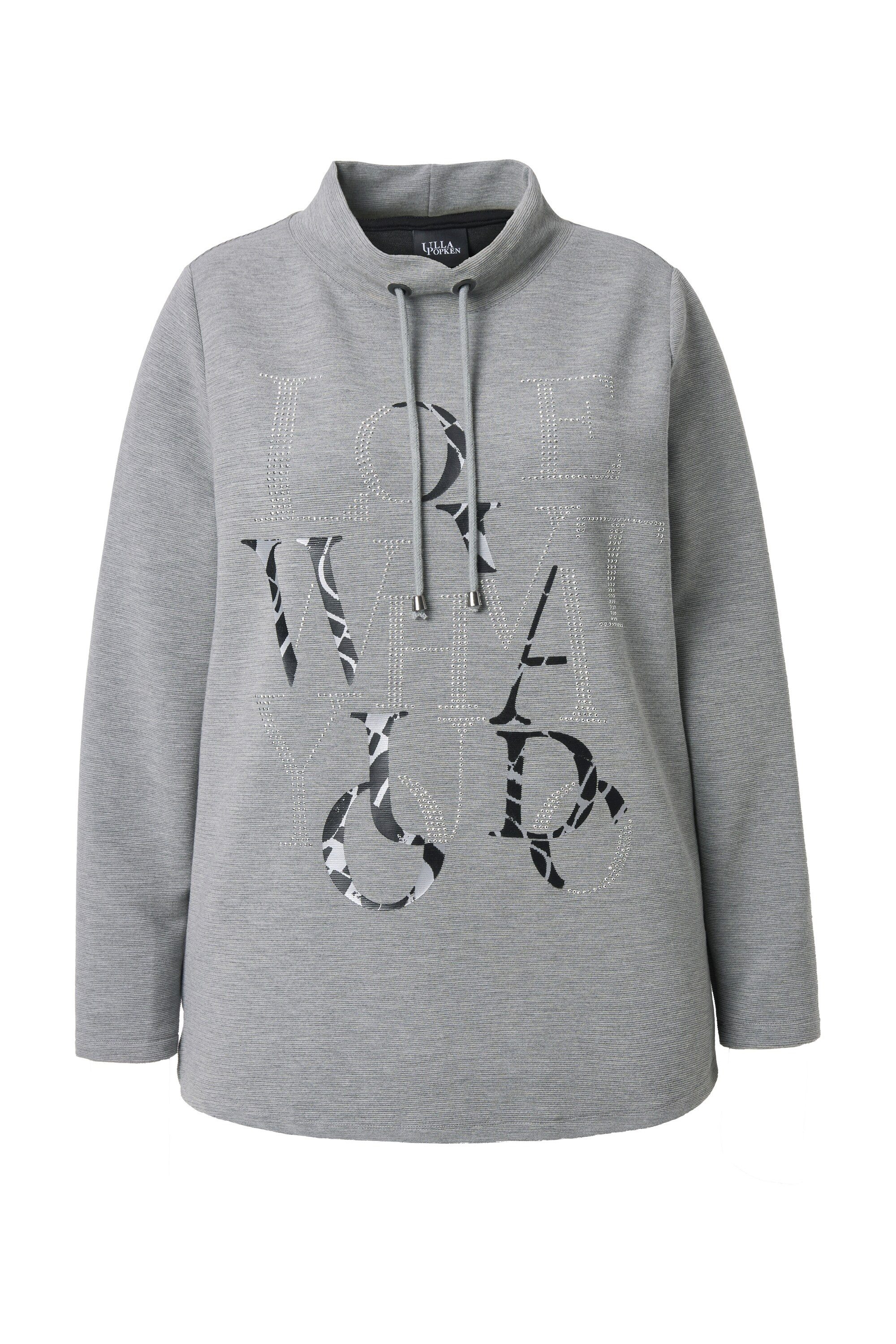 Ulla Popken Sweatshirt Sweatshirt Ziersteine U-Boot-Ausschnitt Langarm günstig online kaufen