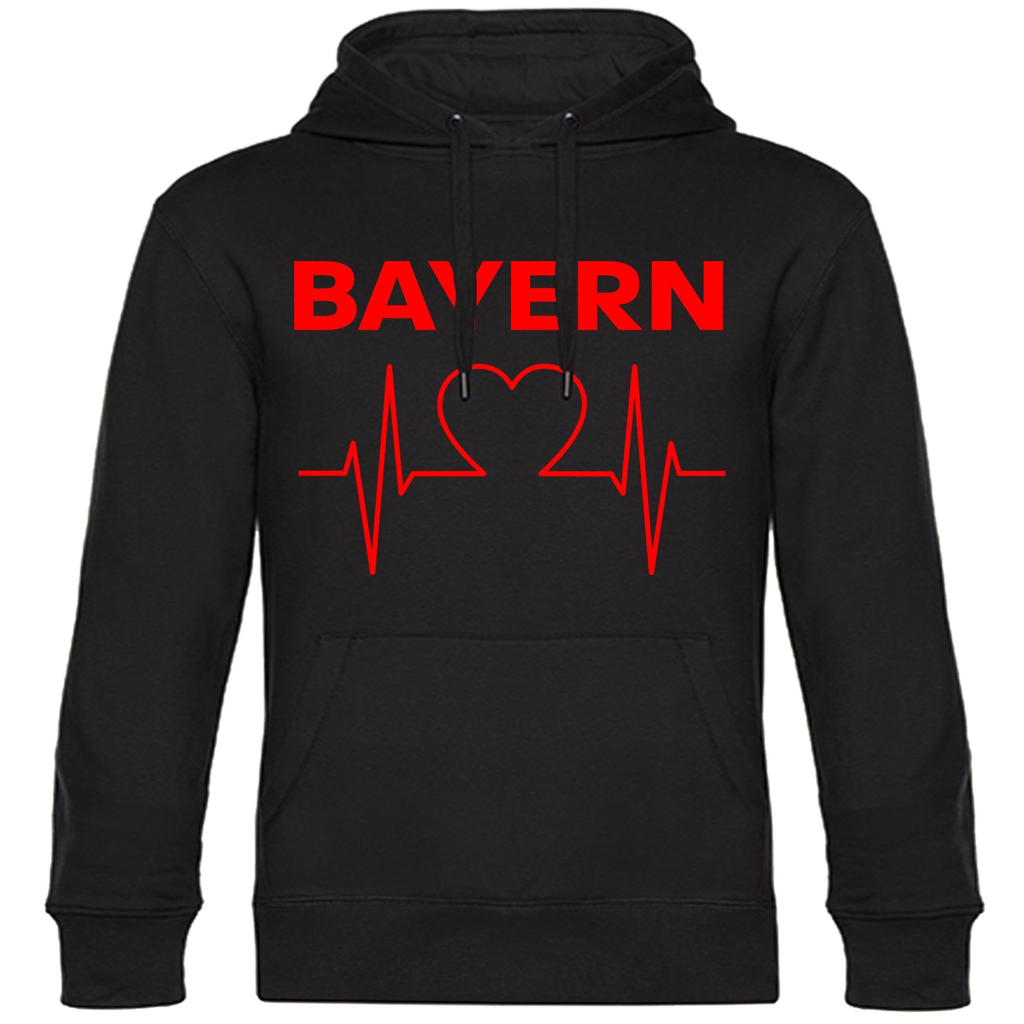 multifanshop Kapuzensweatshirt Bayern - Herzschlag - Hoodie