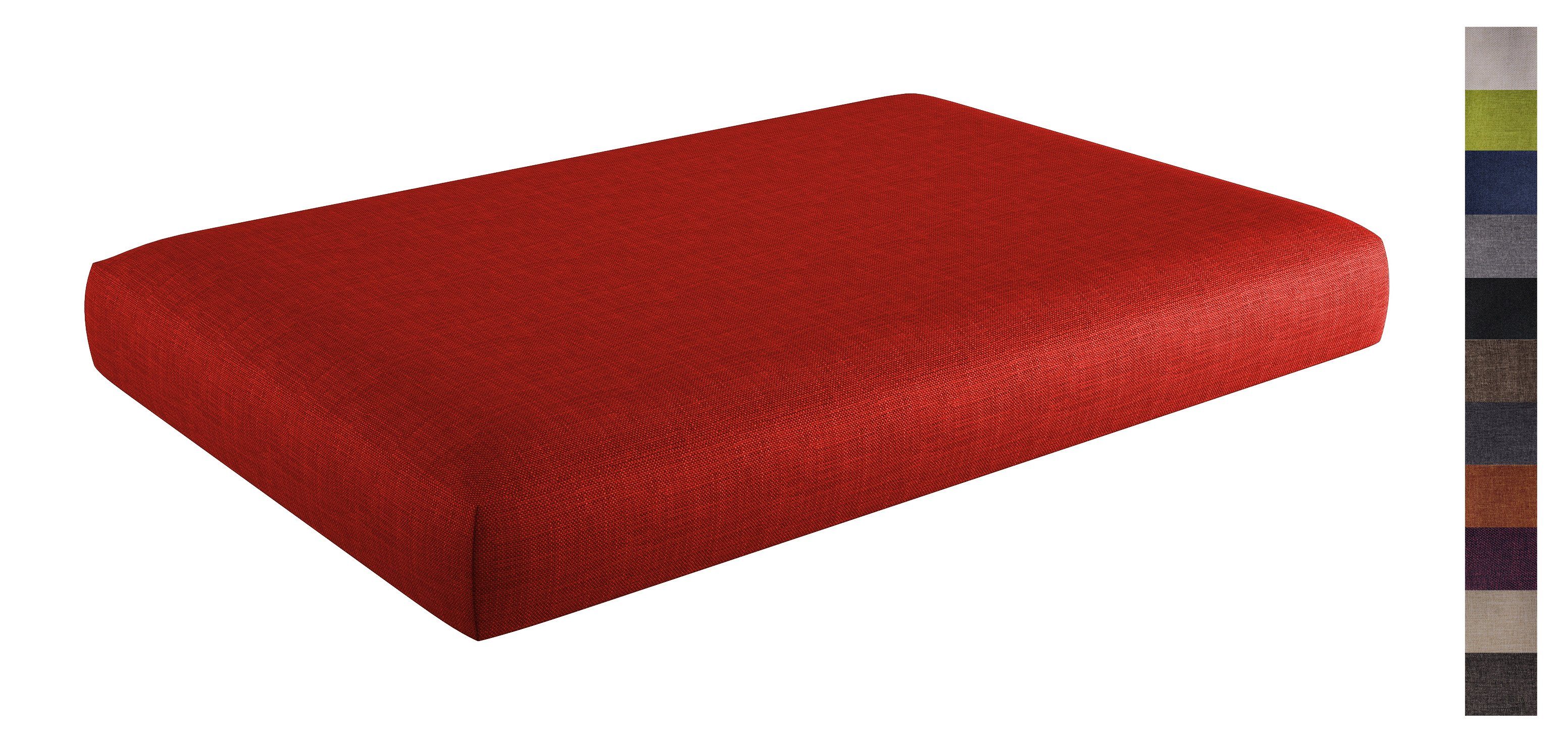 sunnypillow Sitzkissen Palettenkissen mit abnehmbarem Bezug Sitzkissen 120x80x15cm, Rot